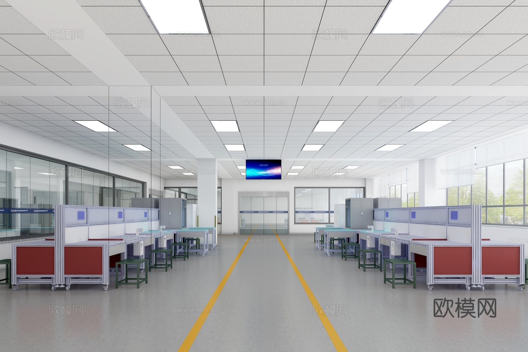 车间工作间3d模型下载