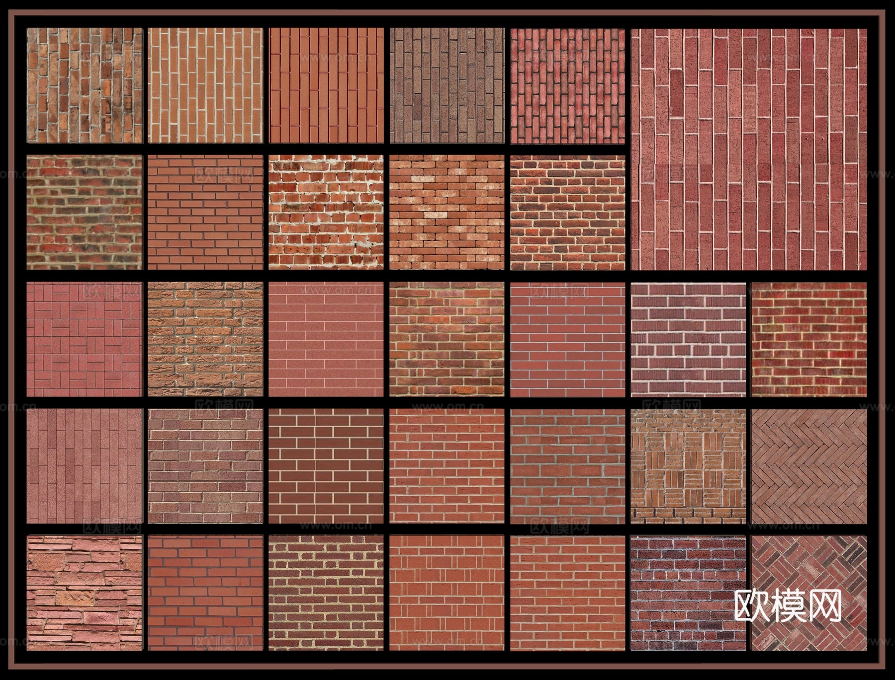 新中式红砖墙 红砖贴图 红砖铺装铺地 红墙砖 红砖材质su模型