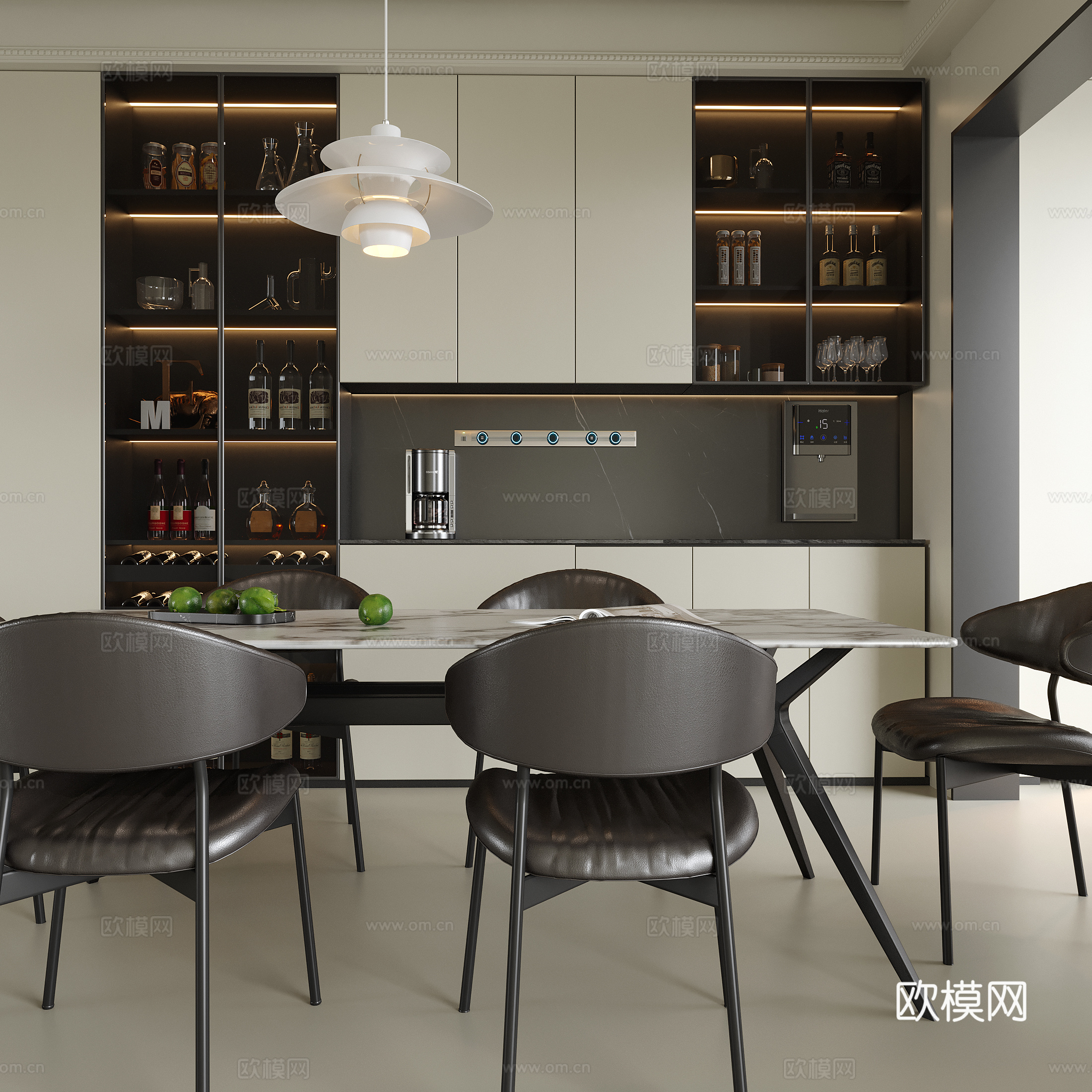 现代餐厅su模型