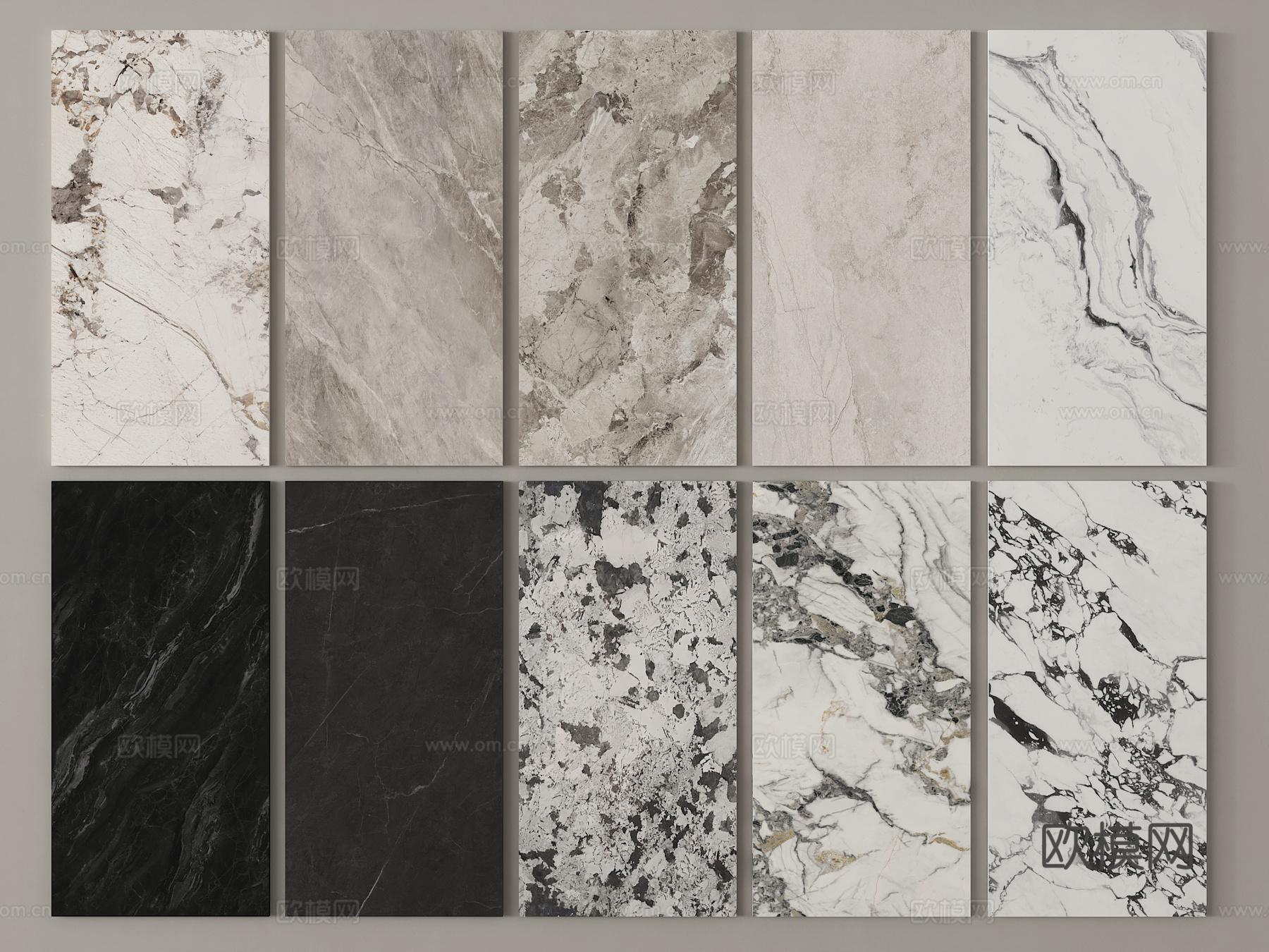 现代轻奢石材 大理石 岩板 护墙板 瓷砖su模型