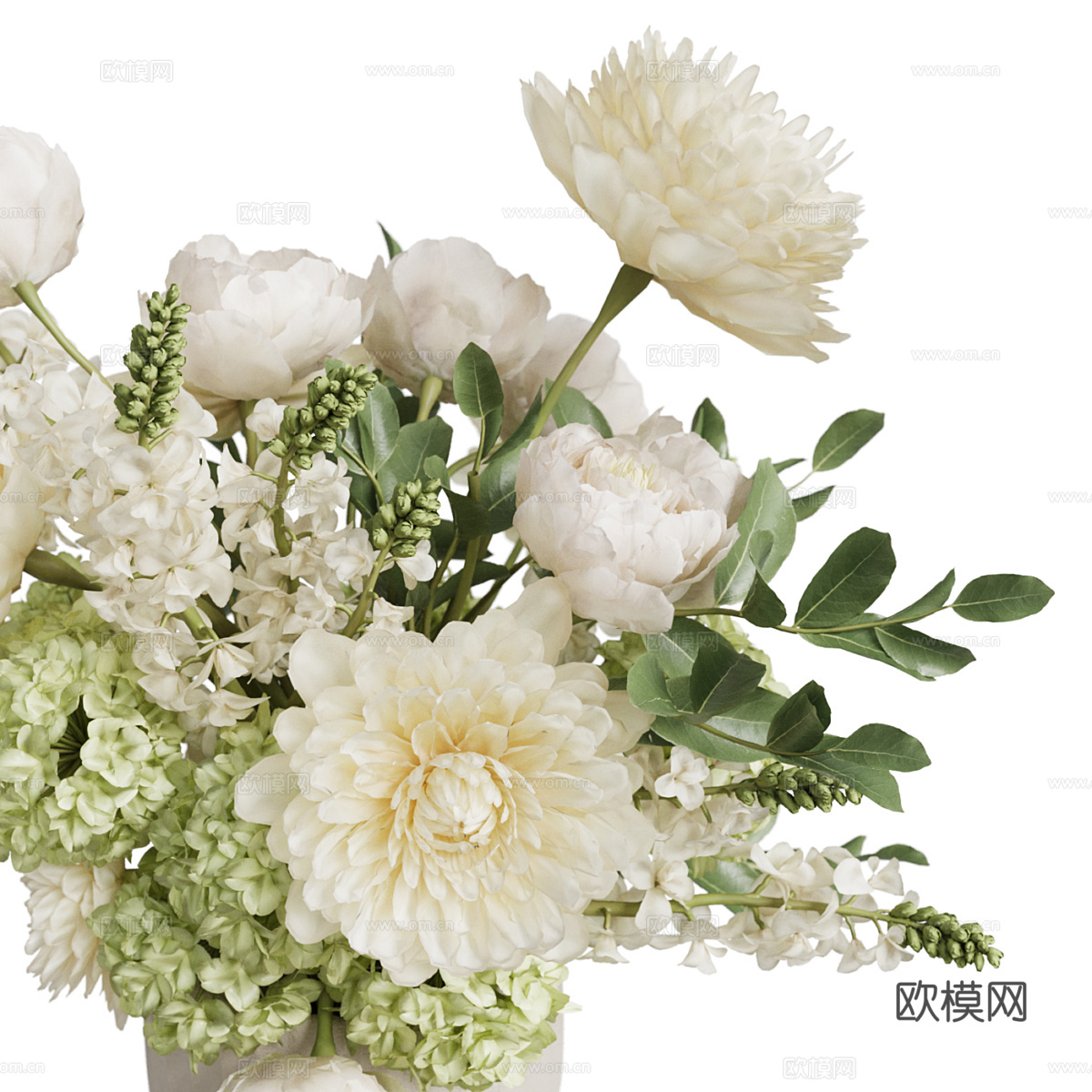 现代花瓶花艺 花束3d模型下载（渲染图7）