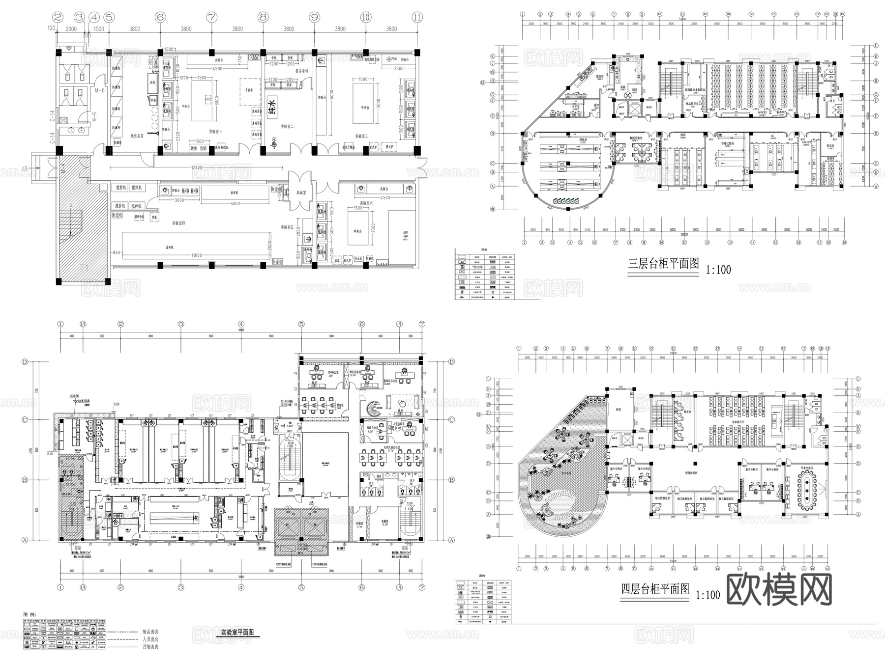 23套实验室施工图cad施工图
