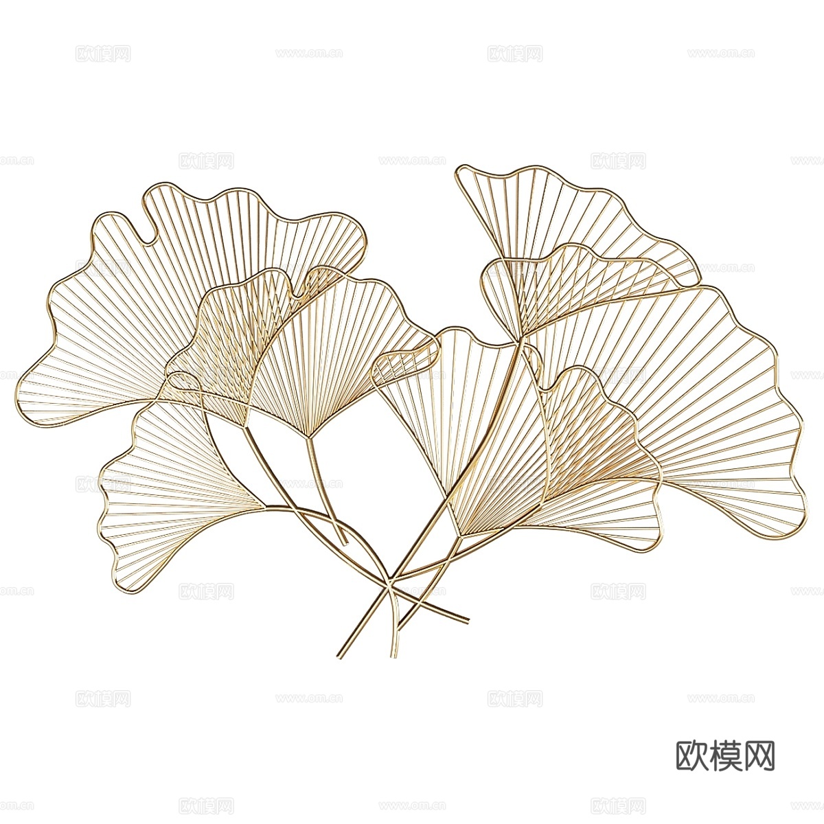 art. GM12080 银杏金属壁饰3d模型下载