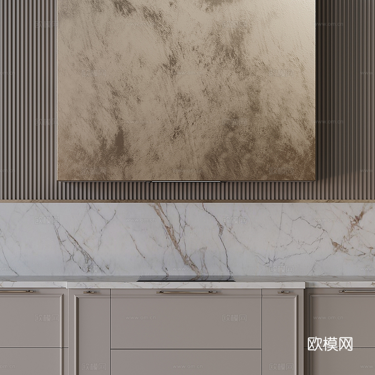 新古典主义橱柜 岛台3d模型下载（渲染图6）