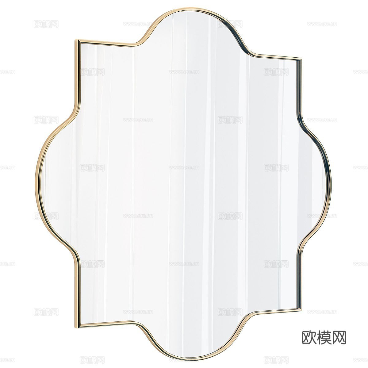 新中式轻奢装饰镜子3d模型下载（渲染图1）