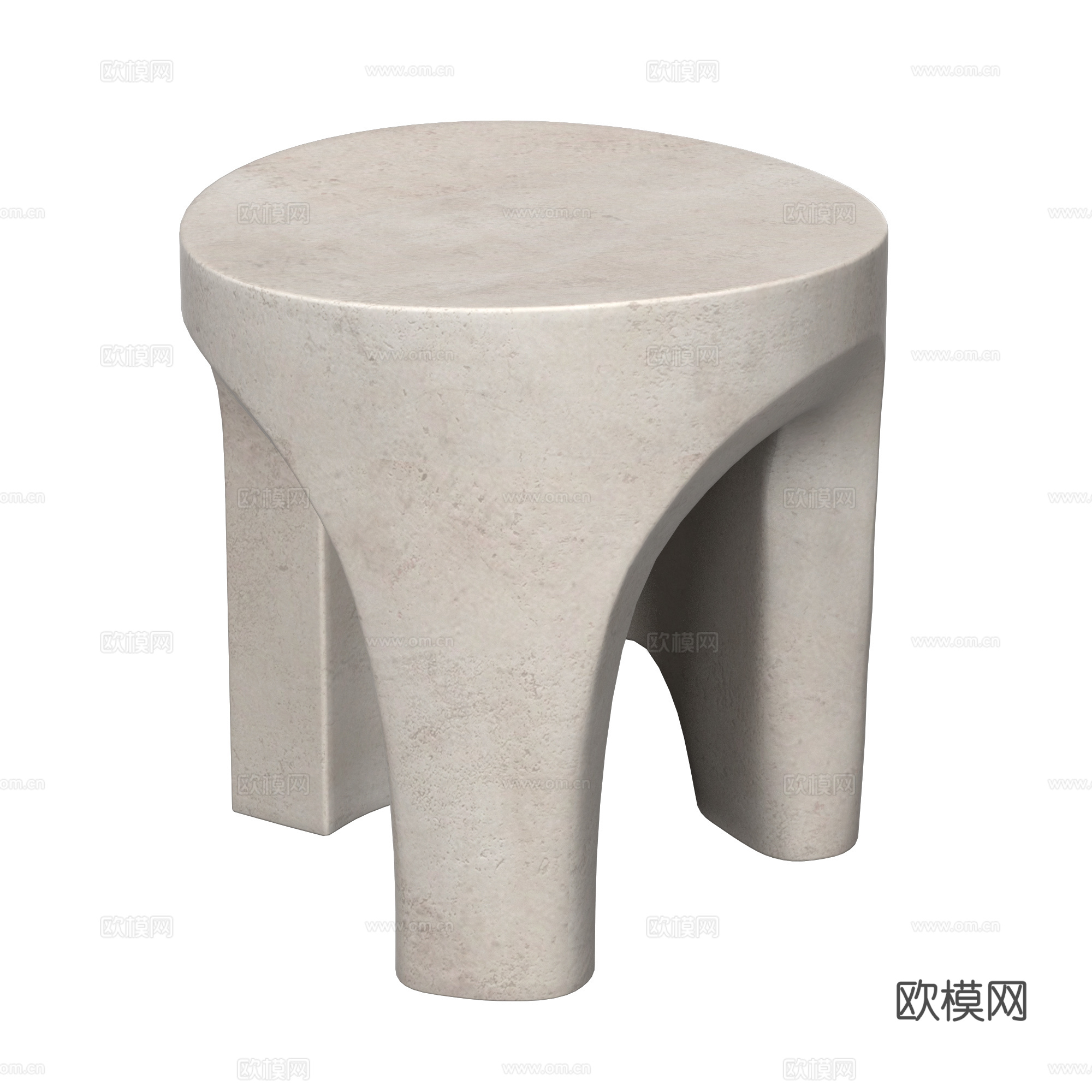 现代侘寂 Flinders 石凳3d模型