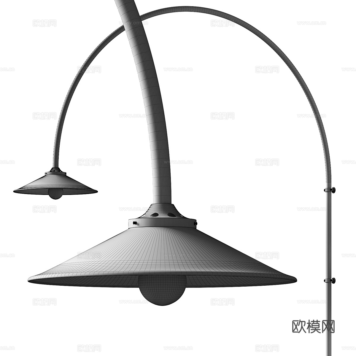 现代轻奢钓鱼壁灯 金属壁灯 弧形壁灯3d模型下载（渲染图3）