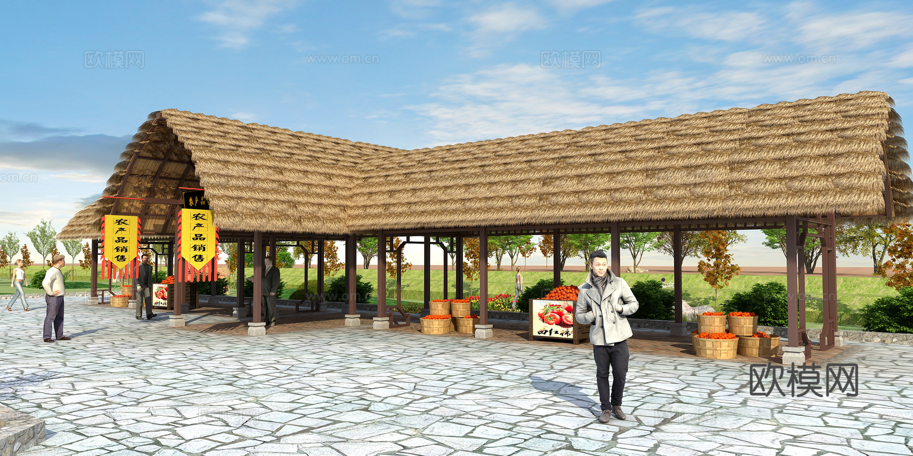 乡村售卖亭3d模型下载（渲染图2）
