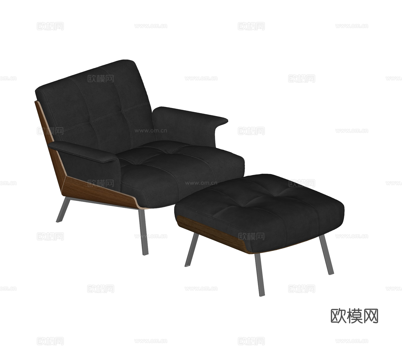 MINOTTI DAIKI 现代意式休闲椅 中古风休闲椅su模型