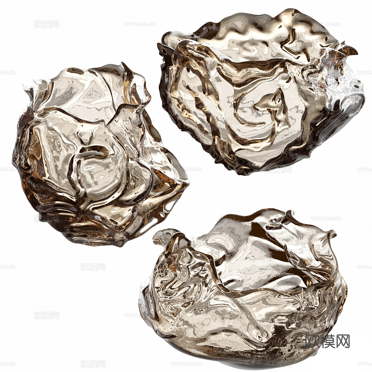 现代轻奢玻璃制品3d模型下载