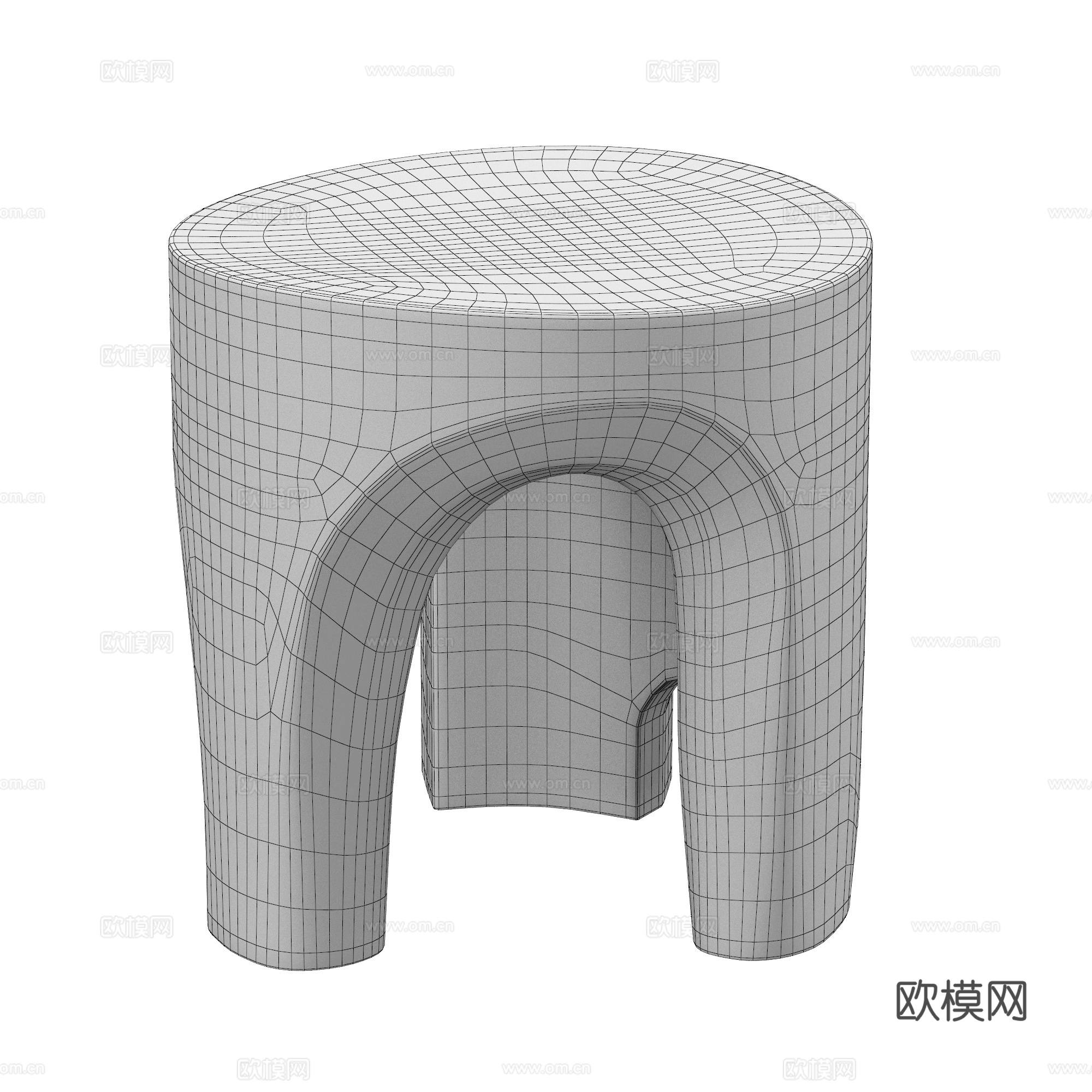 现代侘寂 Flinders 石凳3d模型