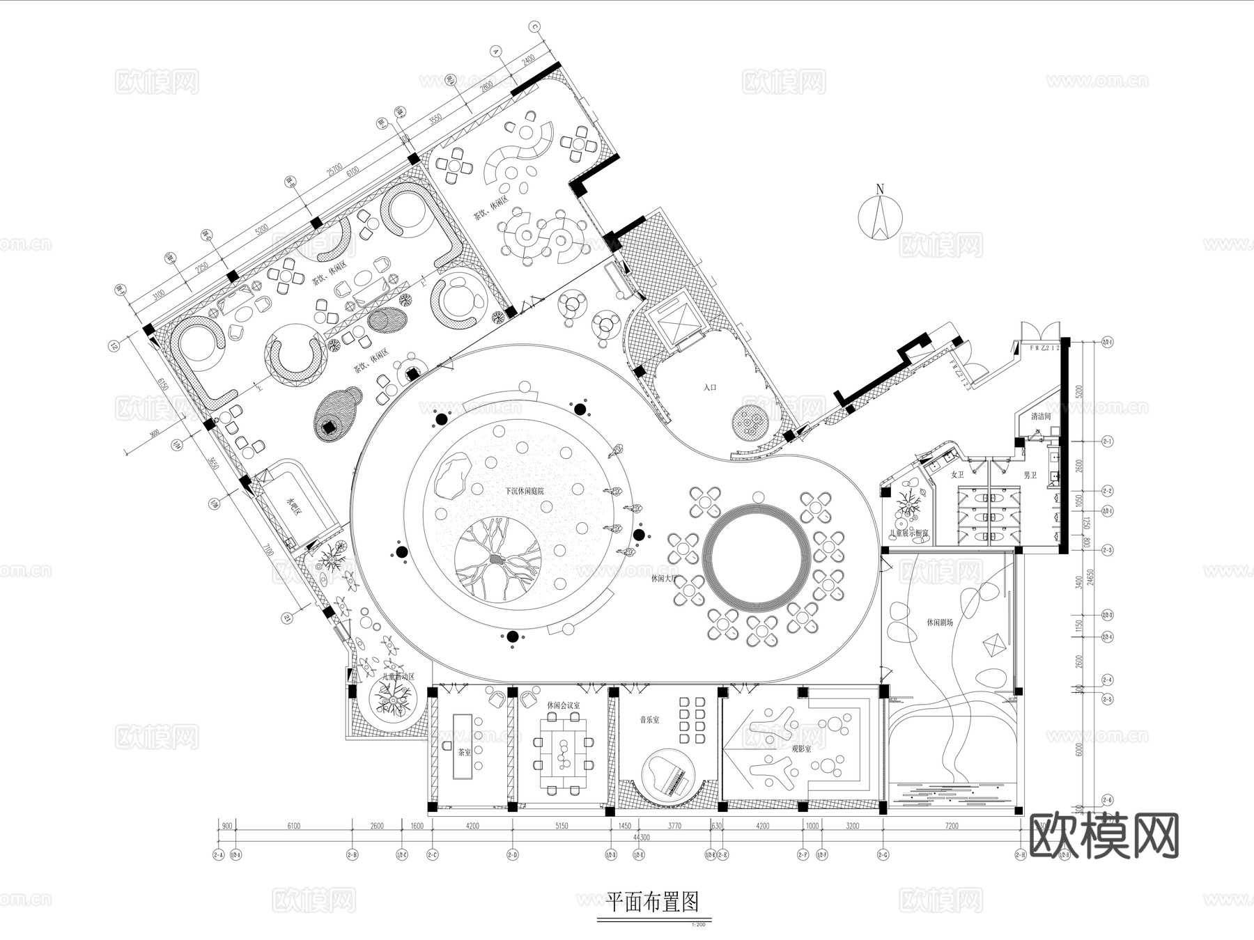 20套培训中心CAD平面图cad施工图