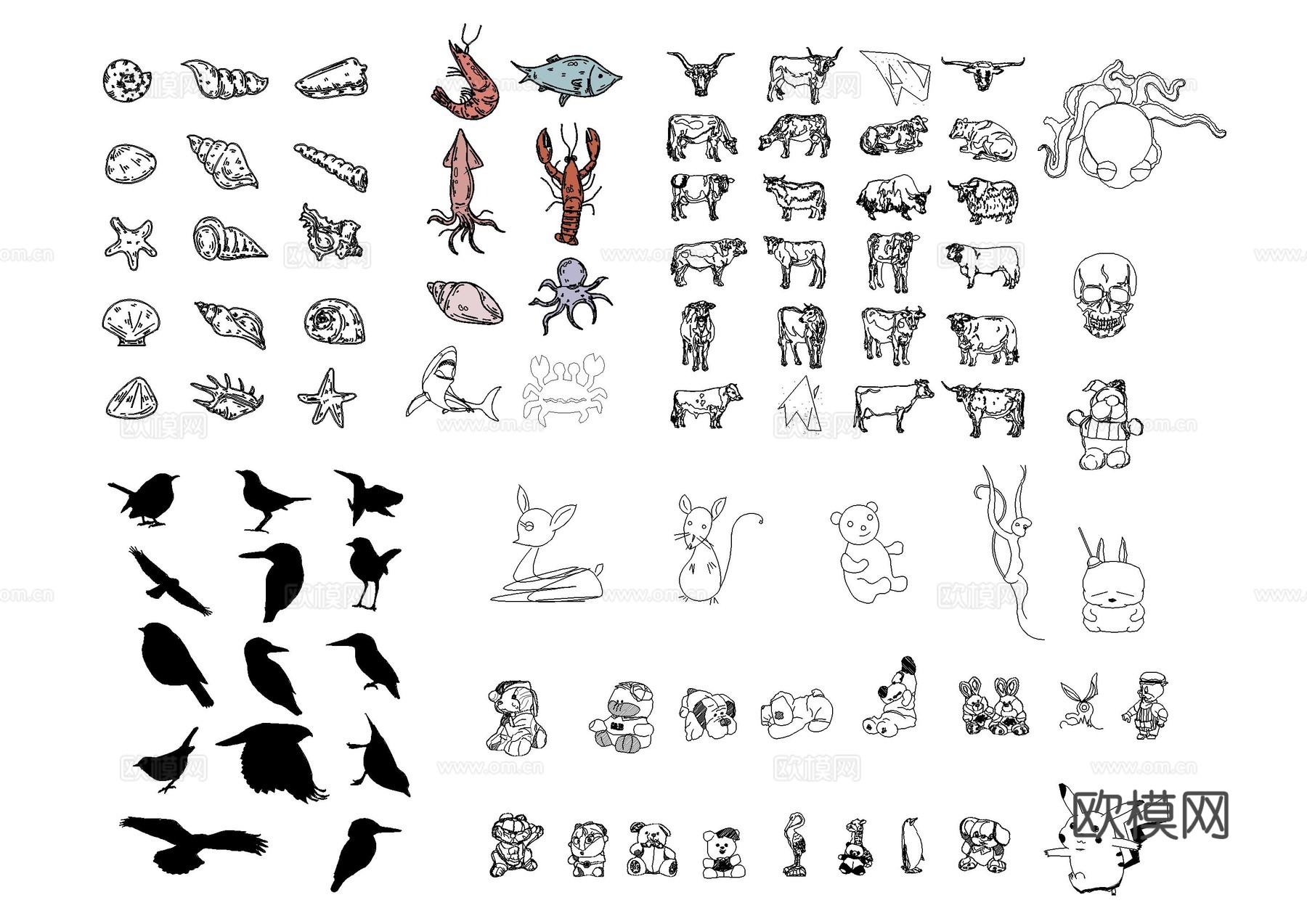 动物恐龙图库cad施工图