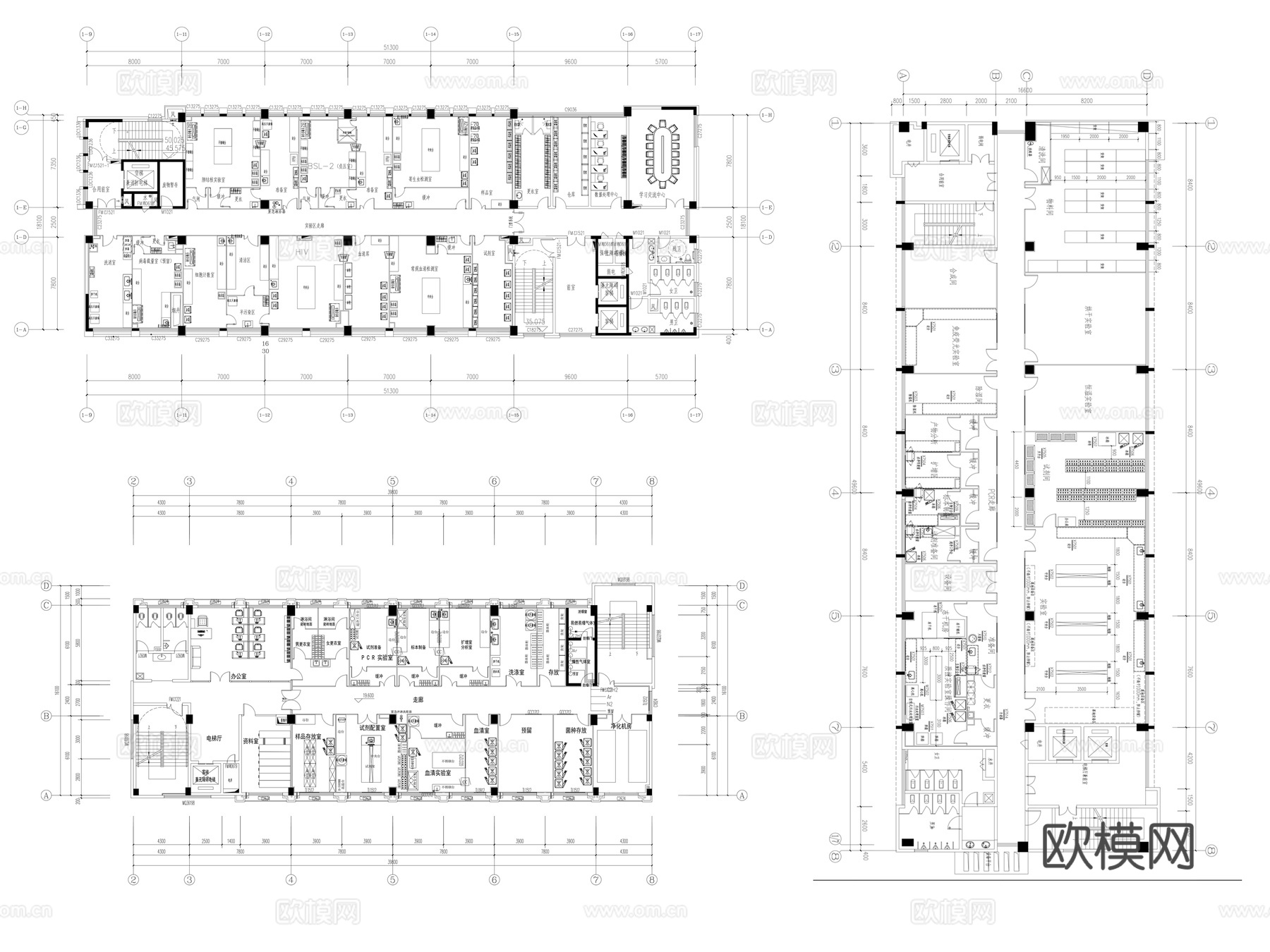 23套实验室施工图cad施工图