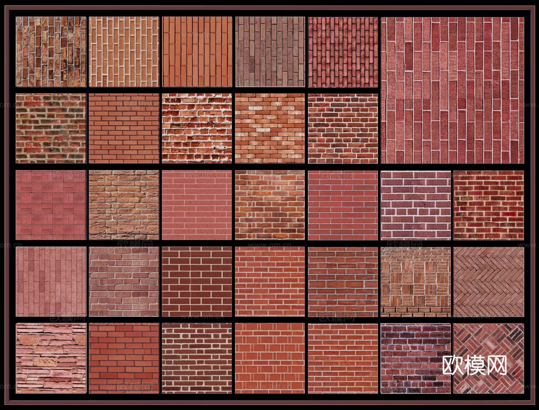 新中式红砖墙 红砖贴图 红砖铺装铺地 红墙砖 红砖材质su模型