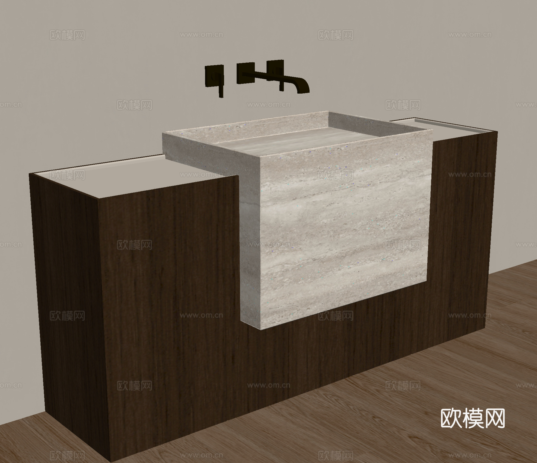 现代洗手台 浴室柜 卫浴柜su模型