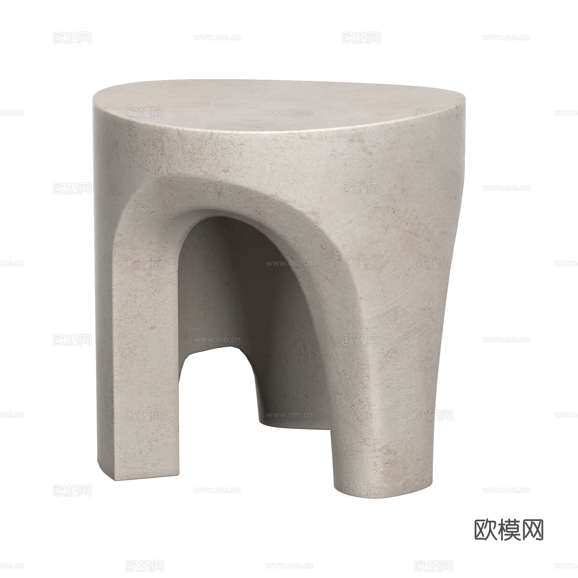 现代侘寂 Flinders 石凳3d模型