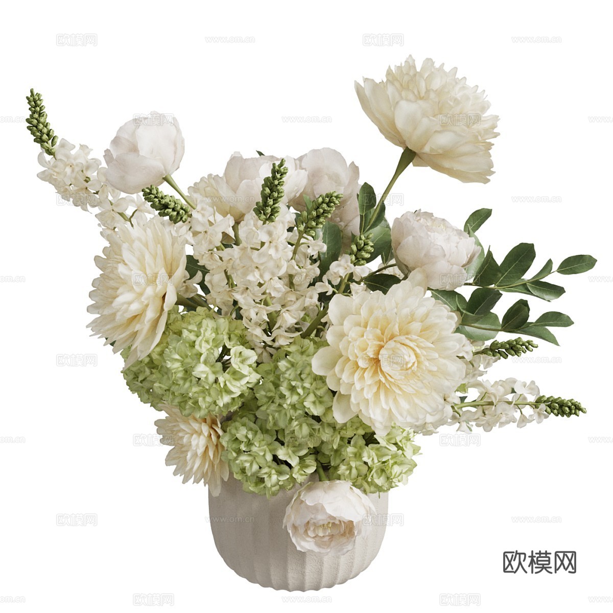 现代花瓶花艺 花束3d模型下载（渲染图2）