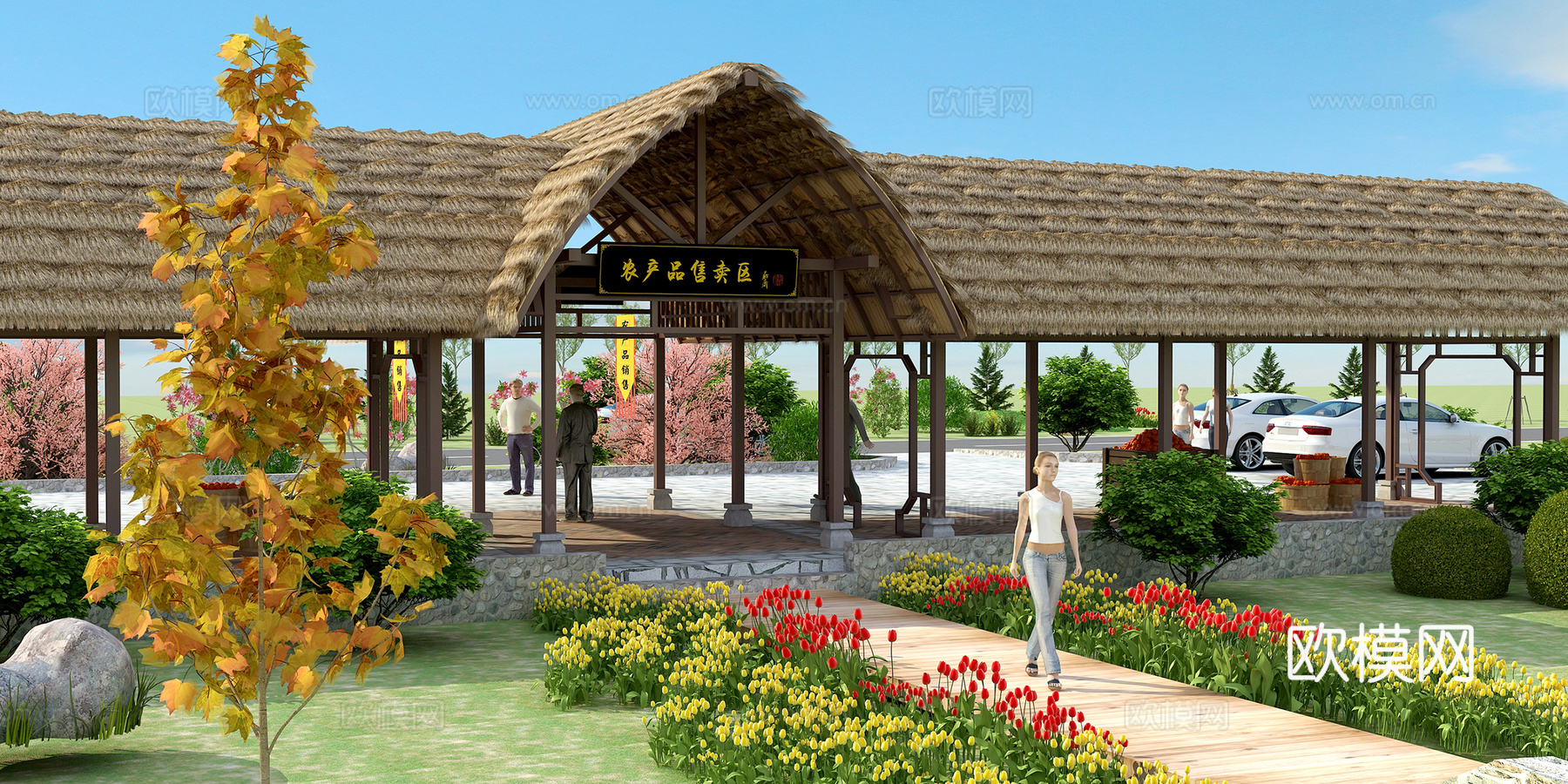 乡村售卖亭3d模型下载（渲染图4）