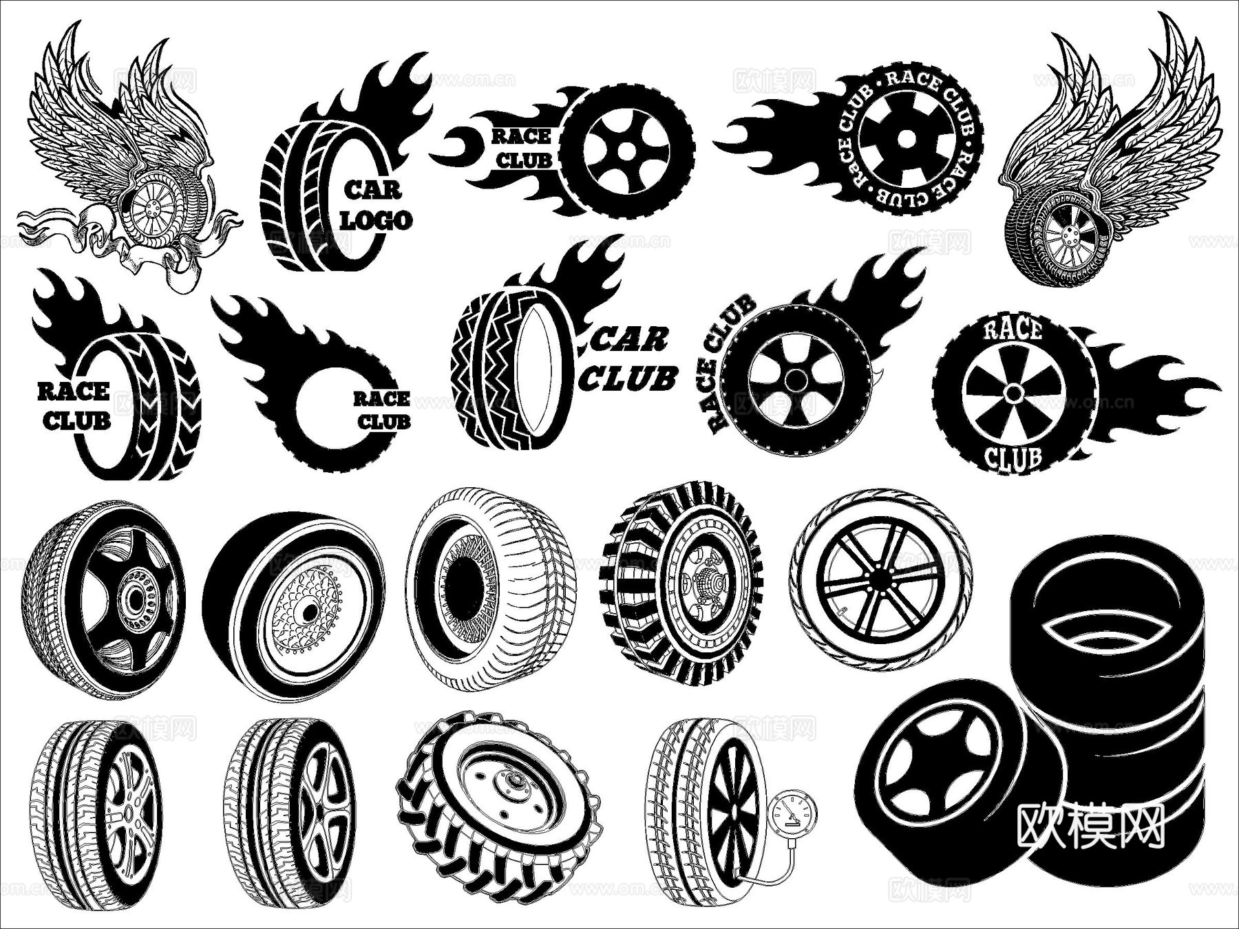 轮胎图块cad施工图