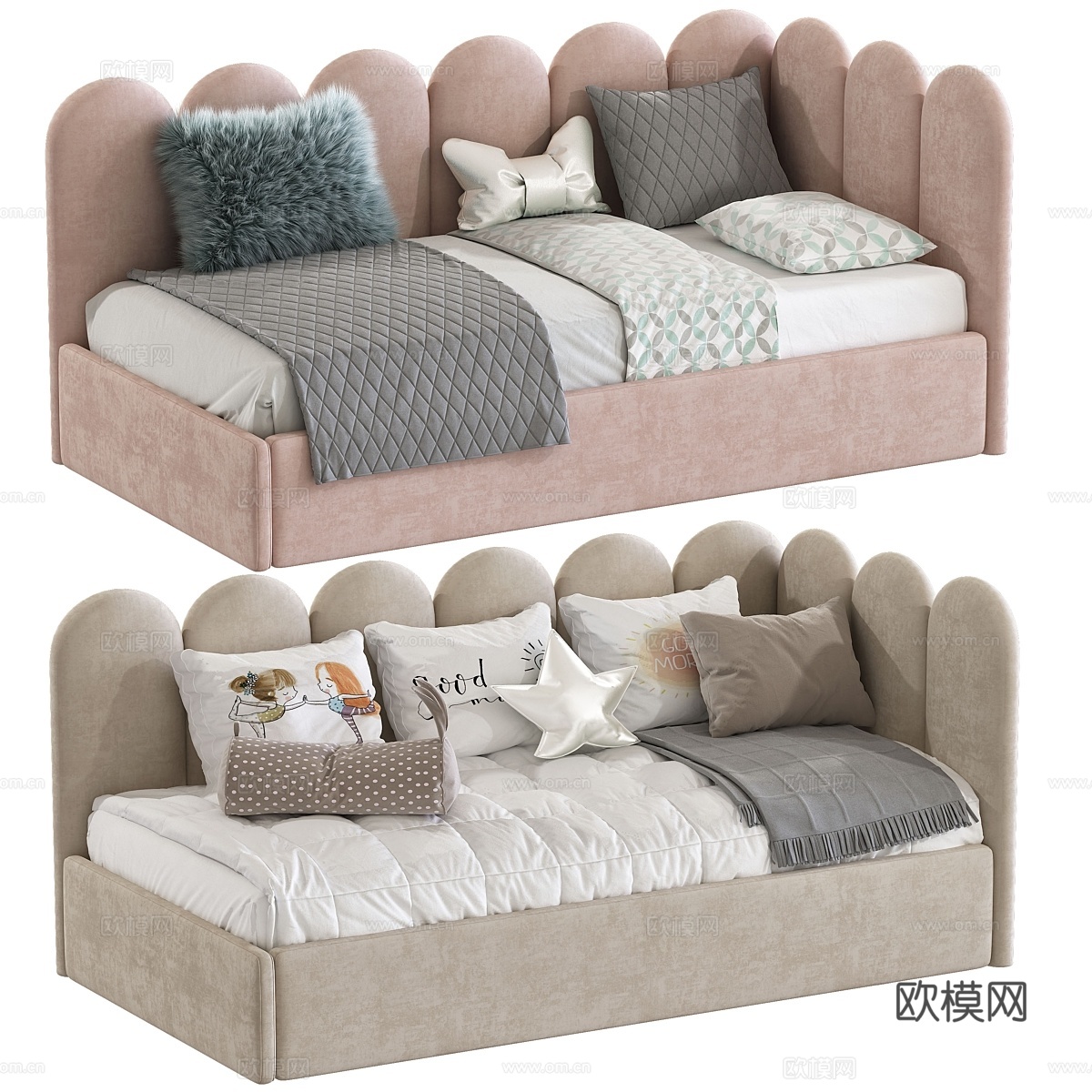 现代沙发床73d模型下载