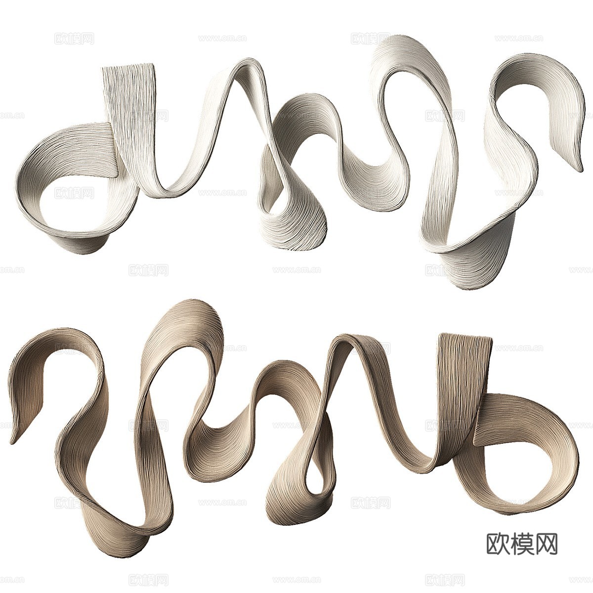 现代意式 Palecek Allegro 飘带墙面装饰3d模型