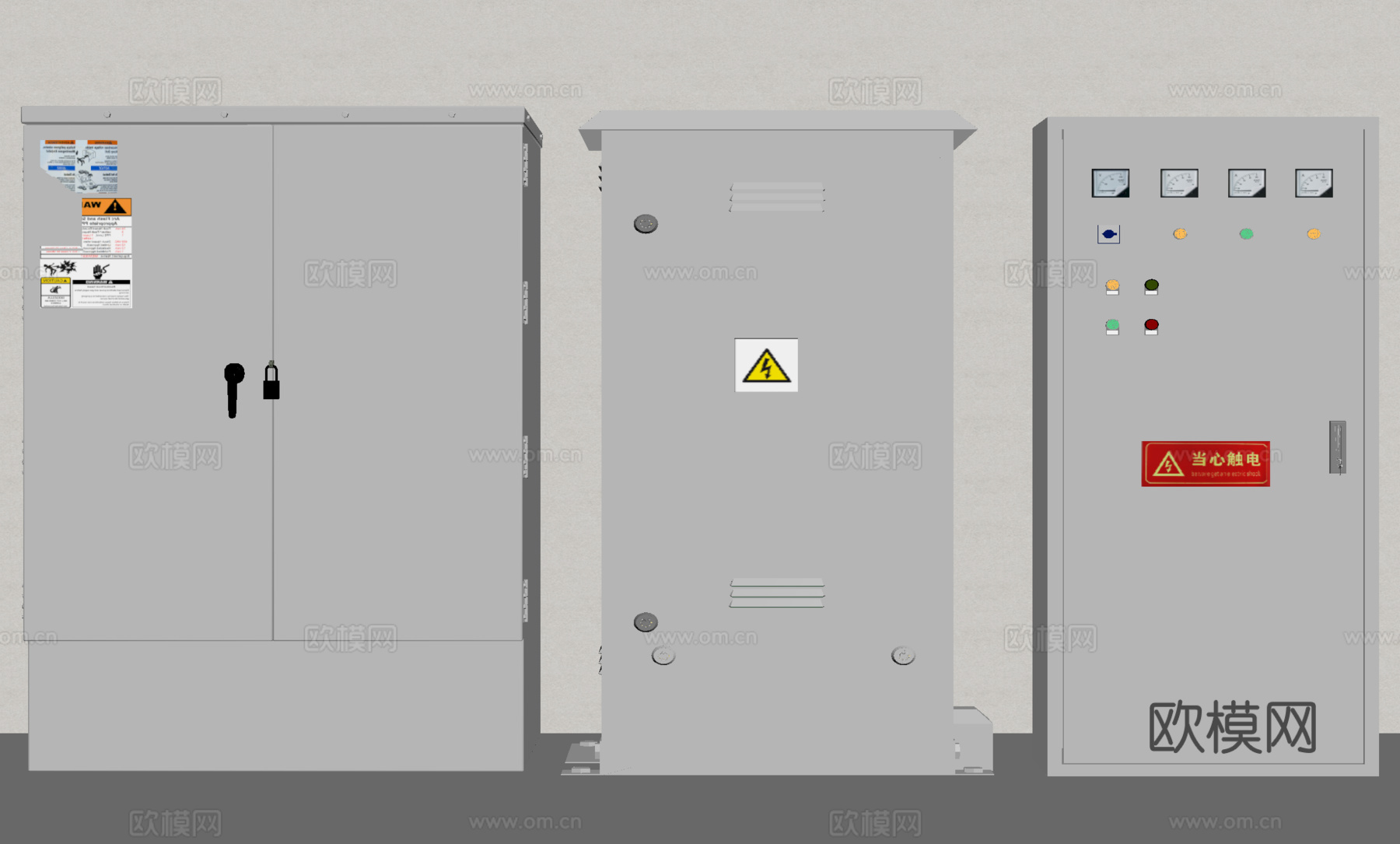 现代配电箱 电箱控制箱 工业设备su模型