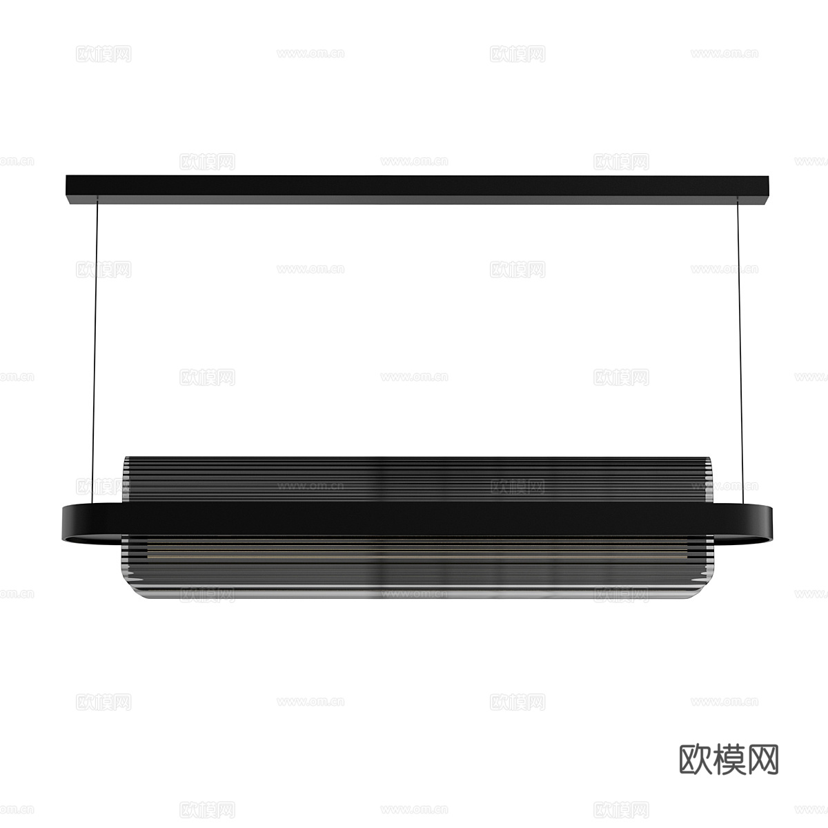 现代意式 TETTO NERO 玻璃装饰吊灯3d模型下载（渲染图3）