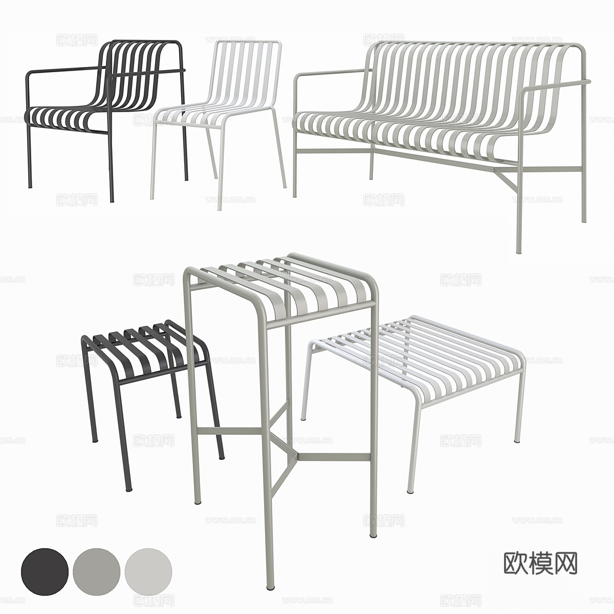 HAY Palissade户外家具3d模型