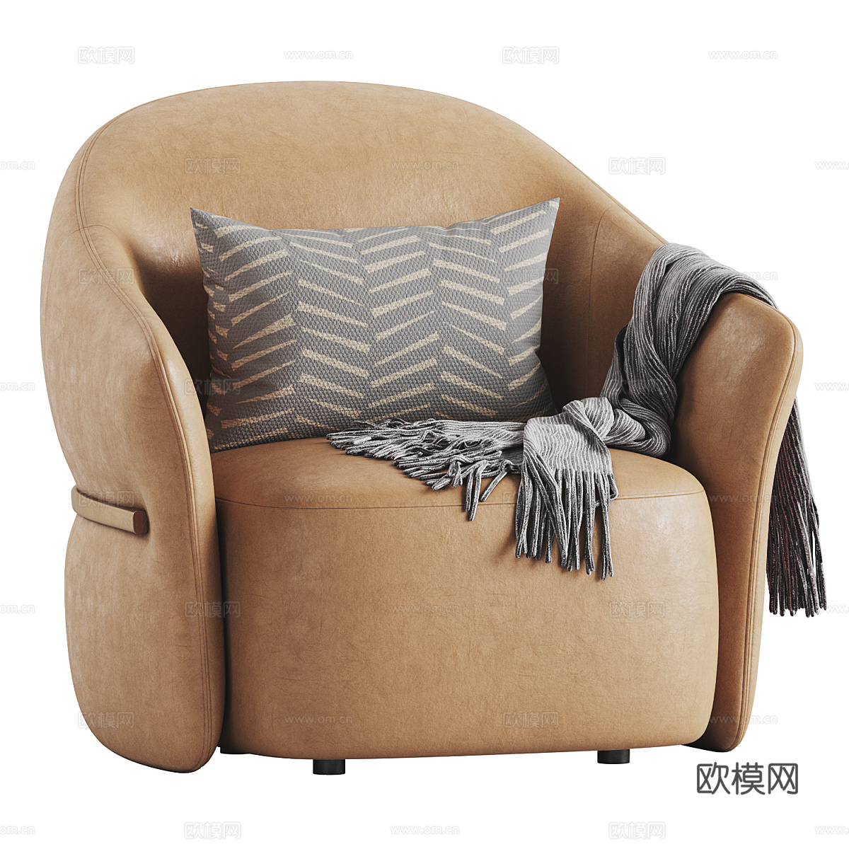 现代意式轻奢 Madame Butterfly 扶手椅3d模型下载（渲染图3）