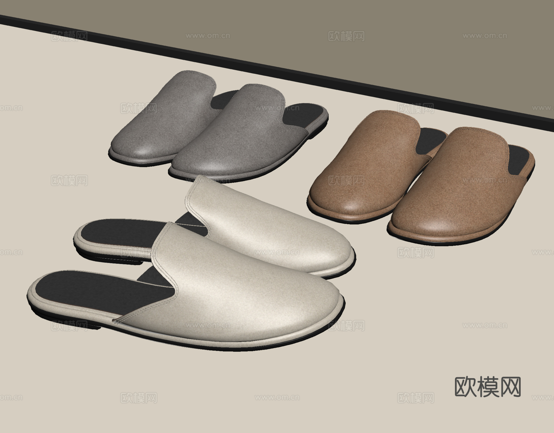 现代鞋子 各种鞋子su模型