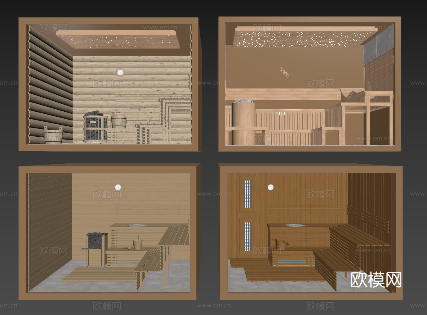 现代桑拿房 汗蒸房su模型