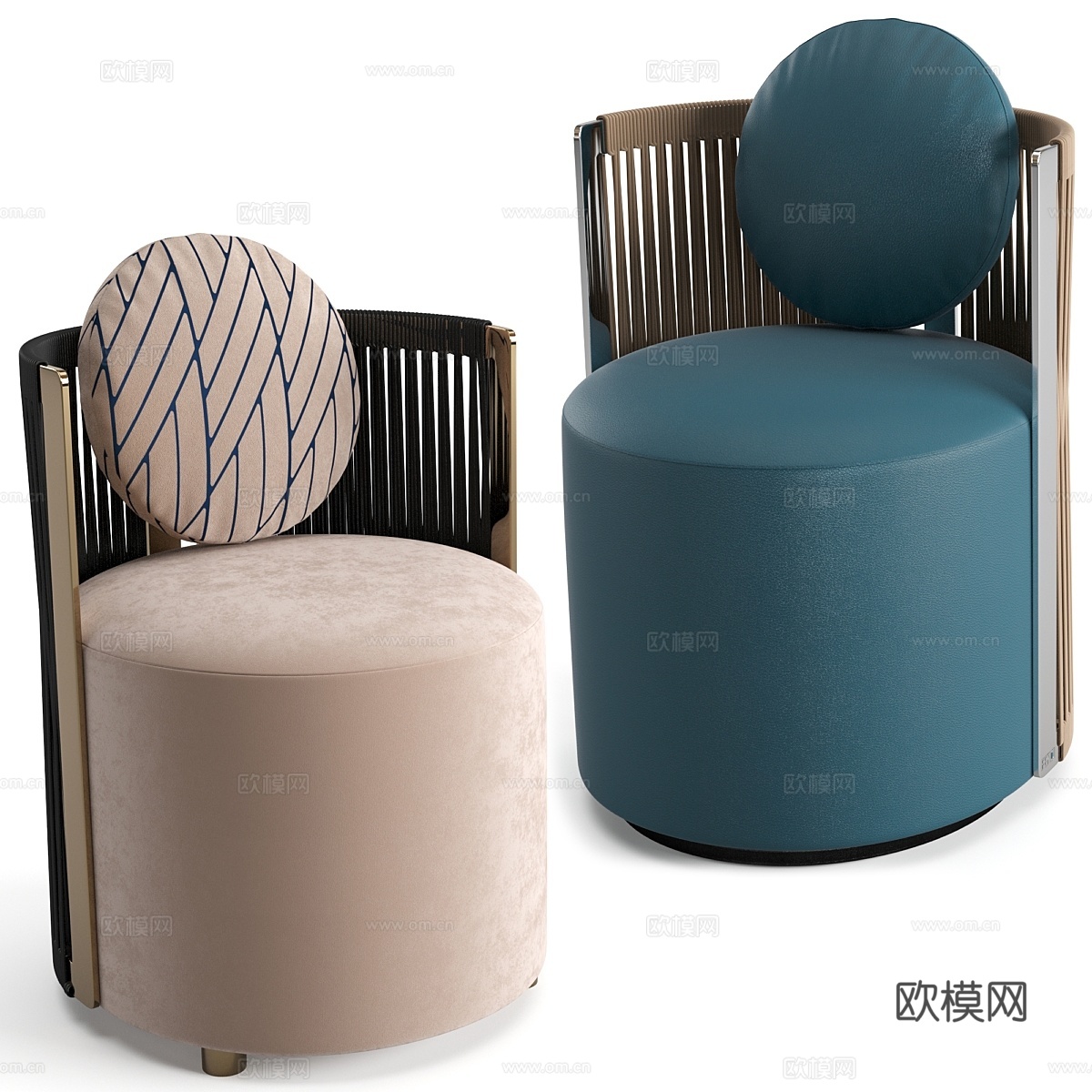 Fendi Casa Thea扶手椅皮革款3d模型