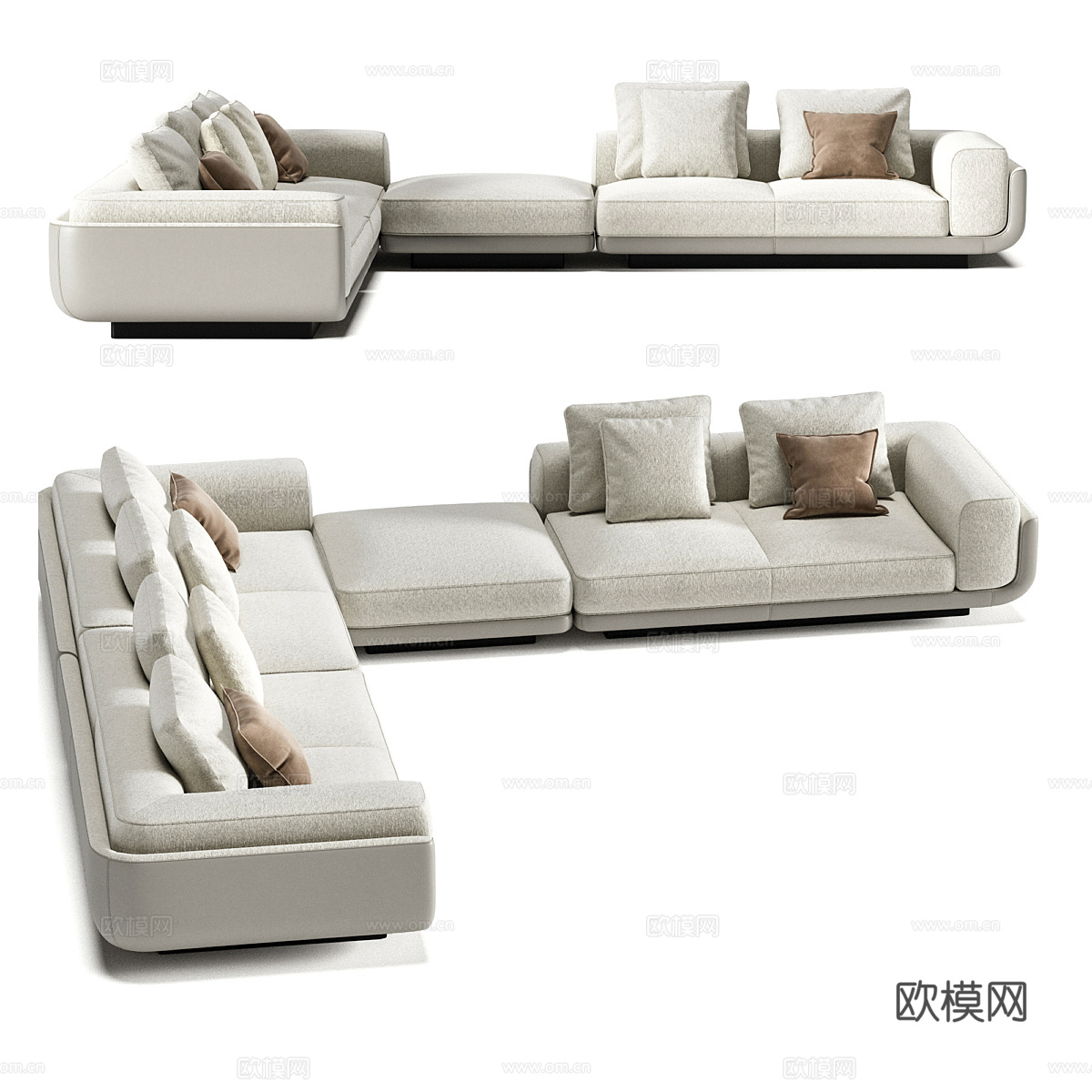 现代简约双人沙发 双人沙发 简约沙发 客厅沙发 抱枕3d模型下载