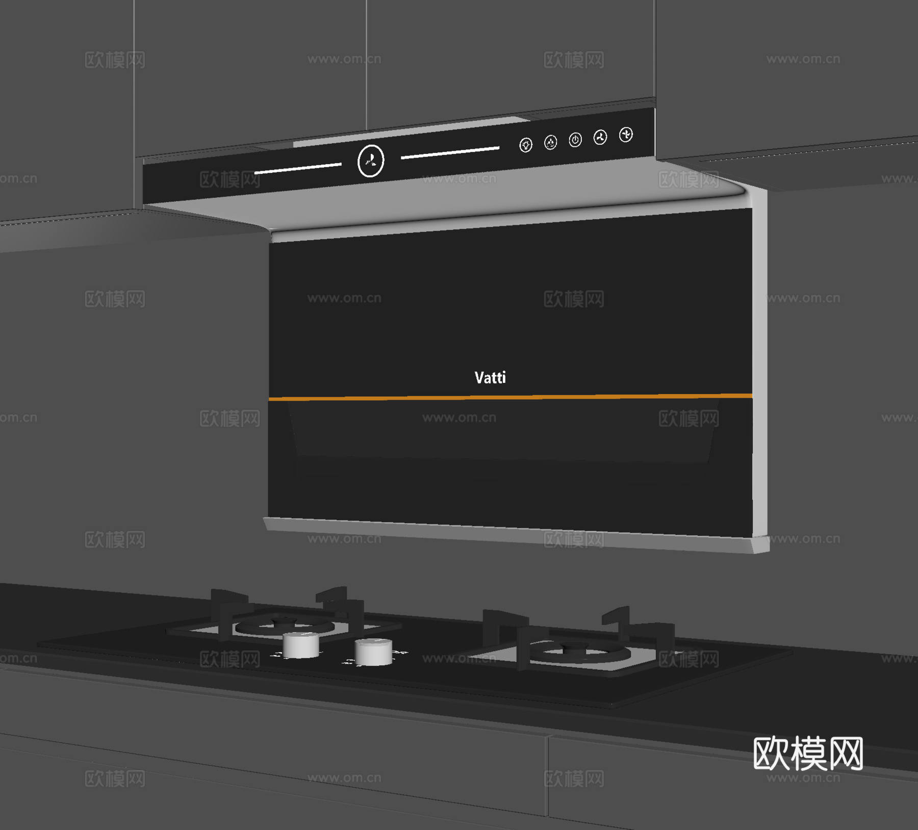 现代吸油烟机su模型