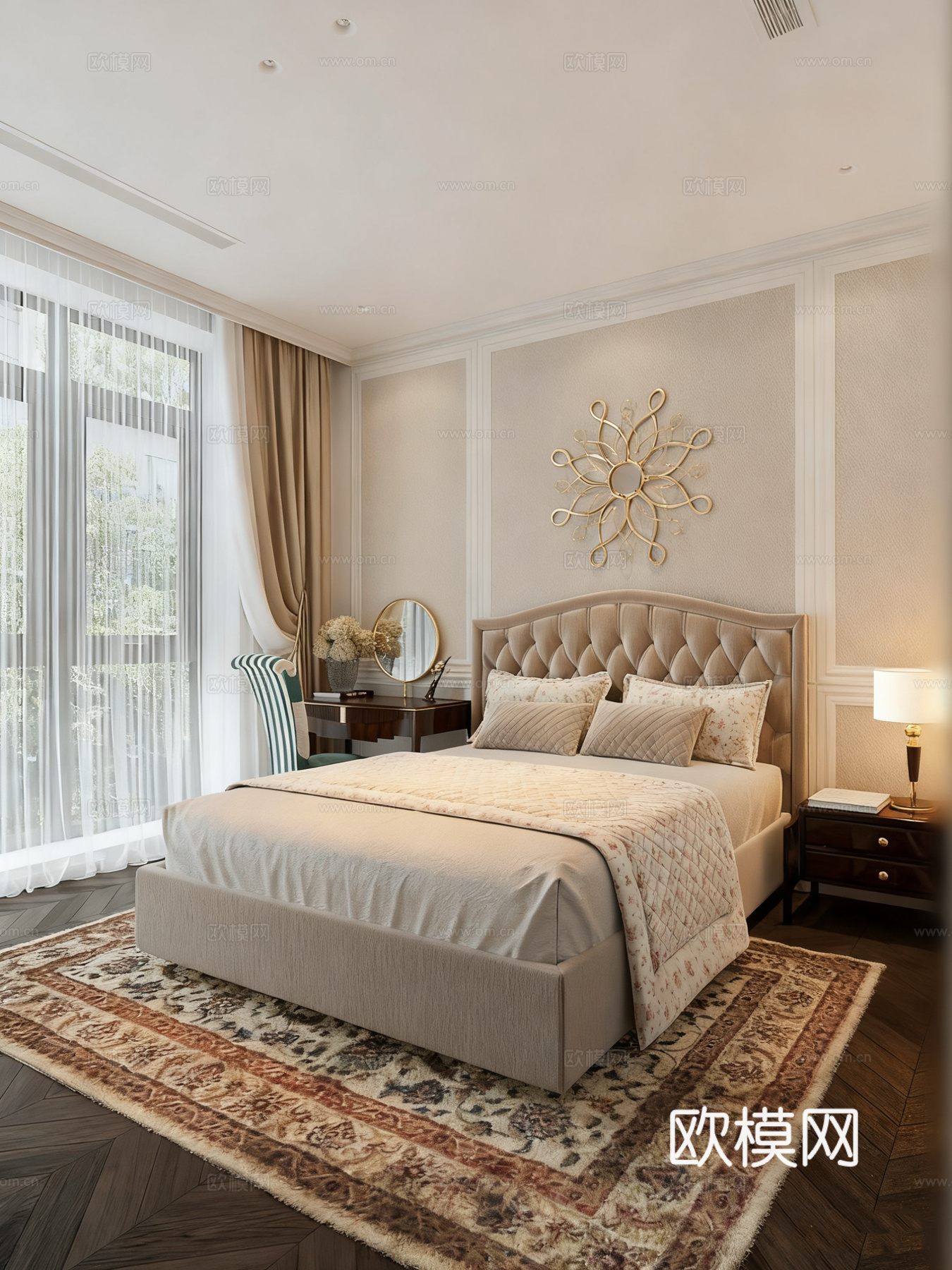 ​​现代轻奢卧室 主卧su模型
