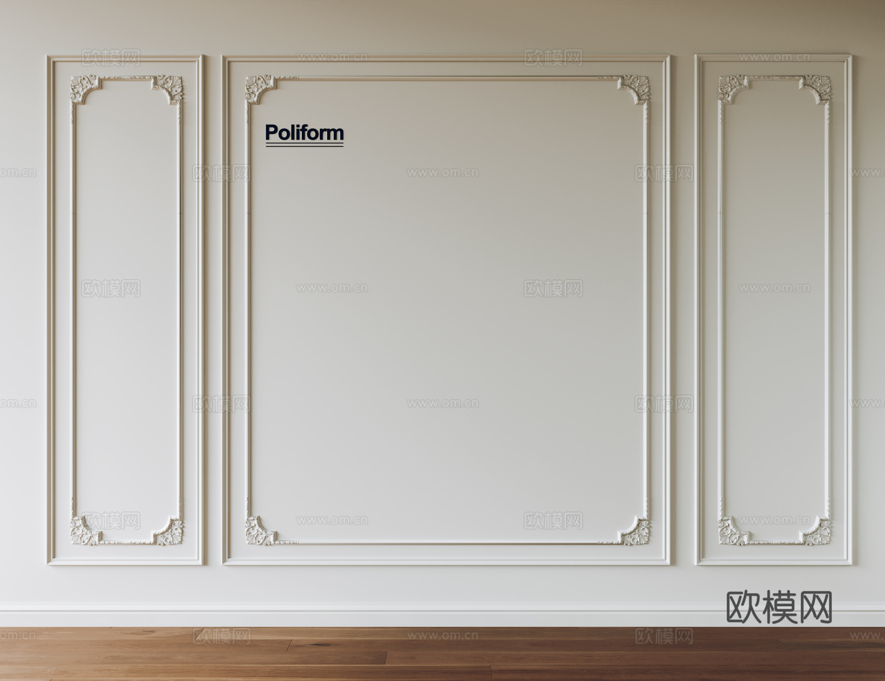 法式石膏线 石膏线背景墙3d模型下载