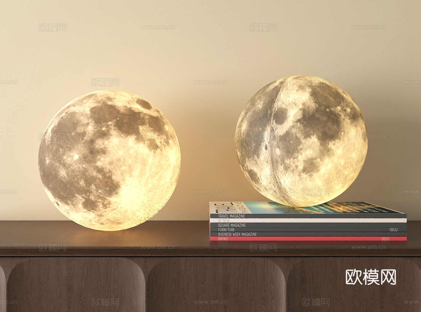 现代月球灯 装饰灯 落地灯3d模型下载