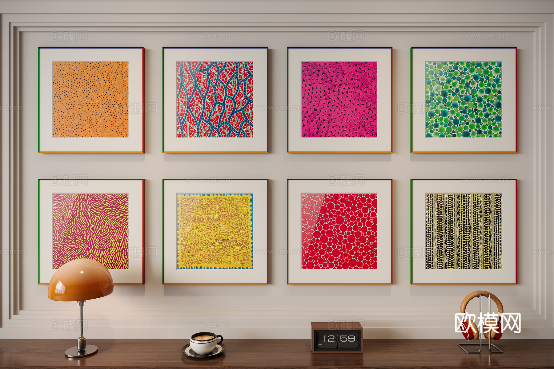 现代多巴胺装饰画su模型