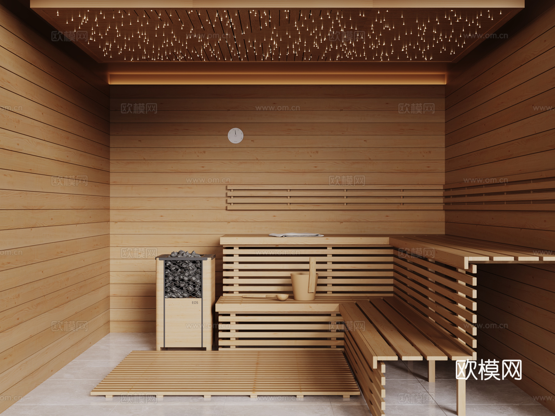 现代桑拿房 汗蒸房su模型