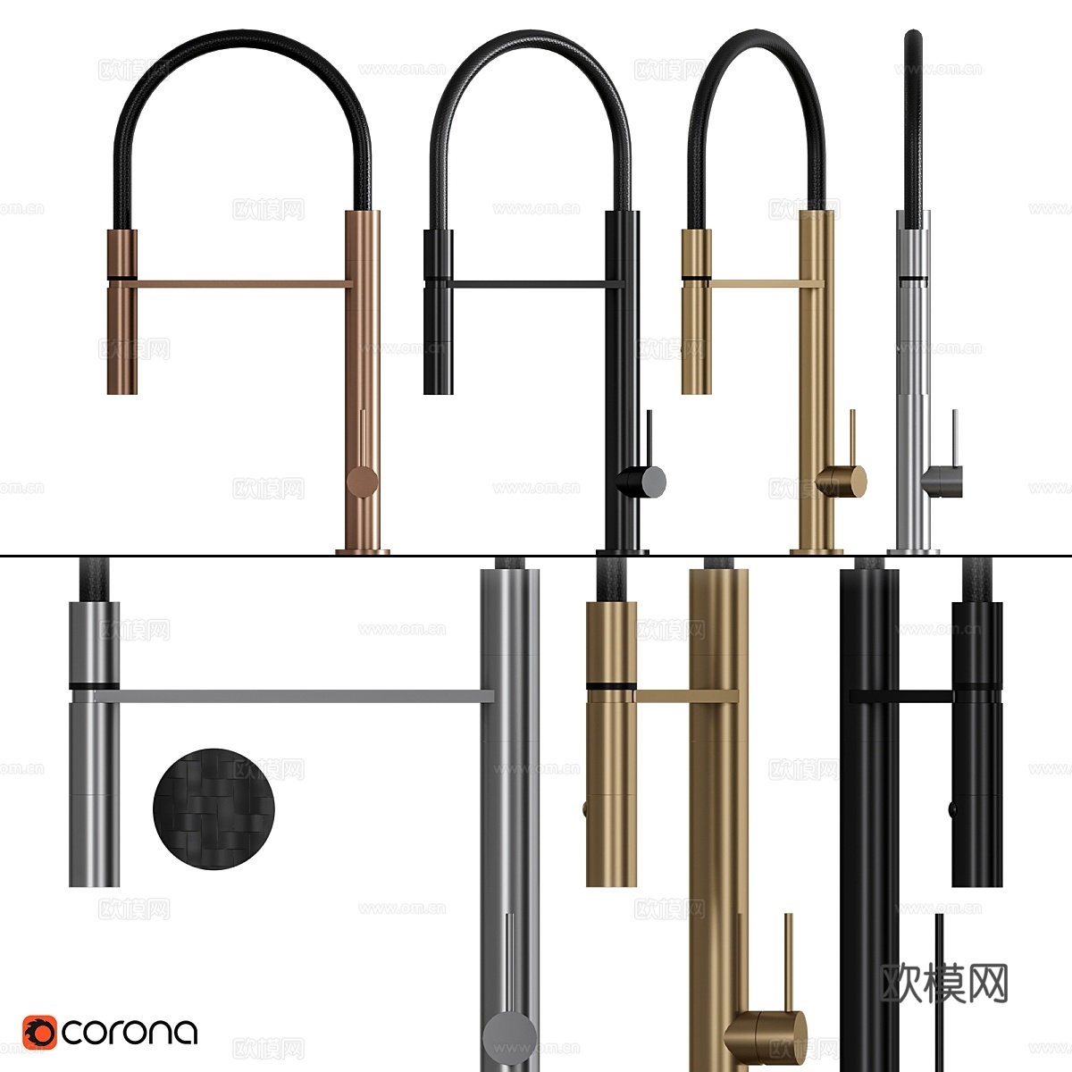DIAMETRO35 INOX厨房龙头3d模型下载