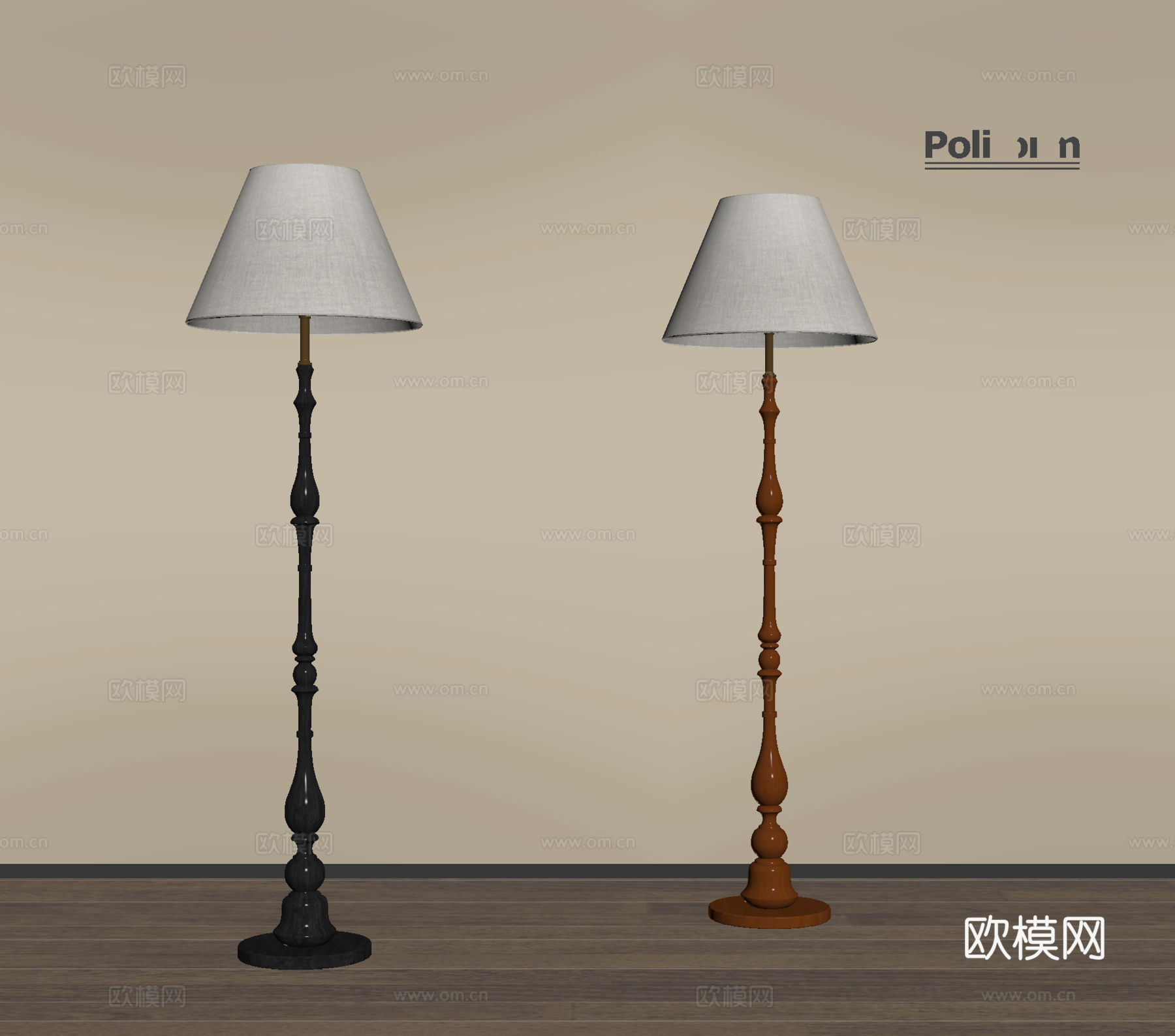 中古落地灯 装饰灯 艺术灯su模型