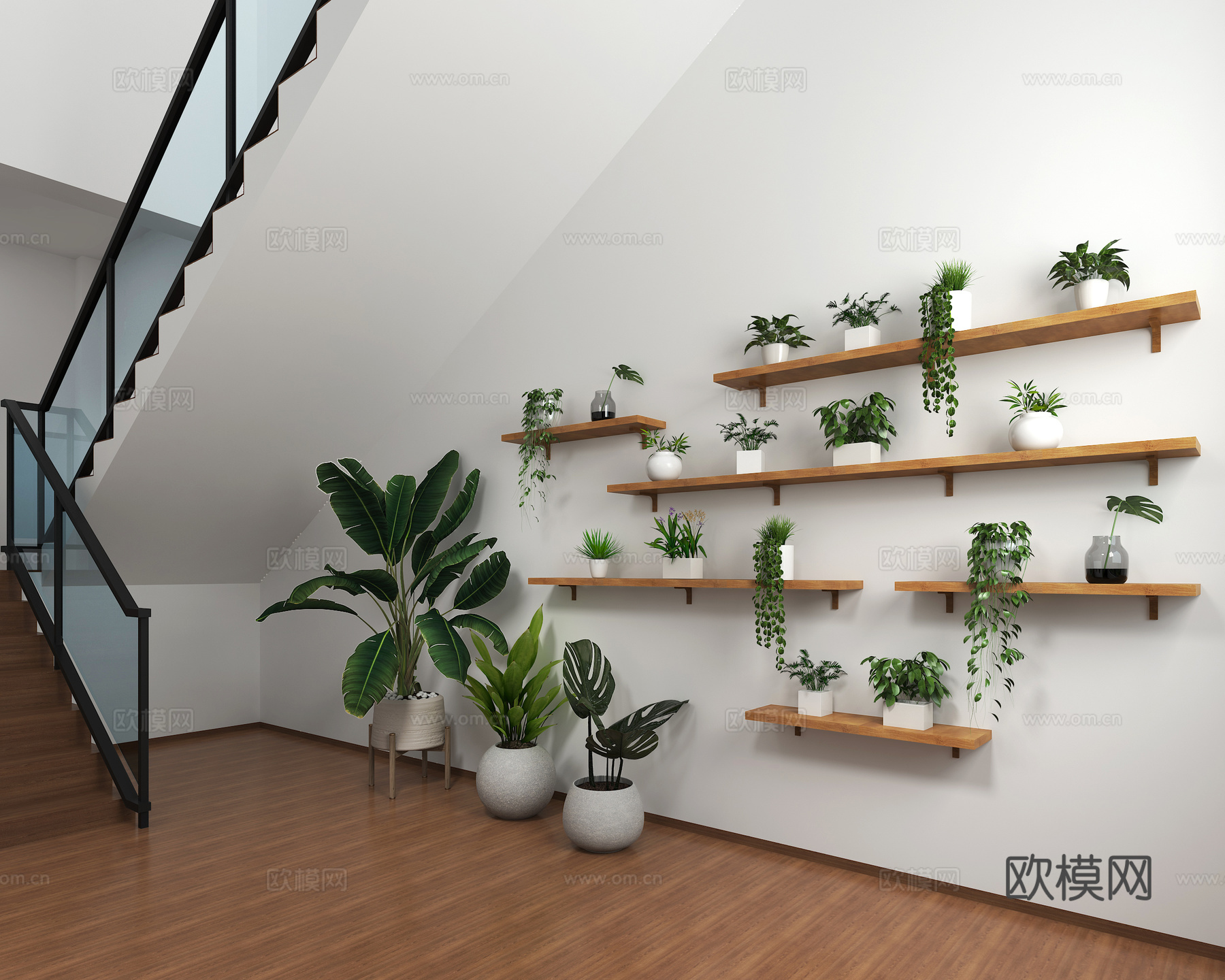 文化墙3d模型下载（渲染图3）