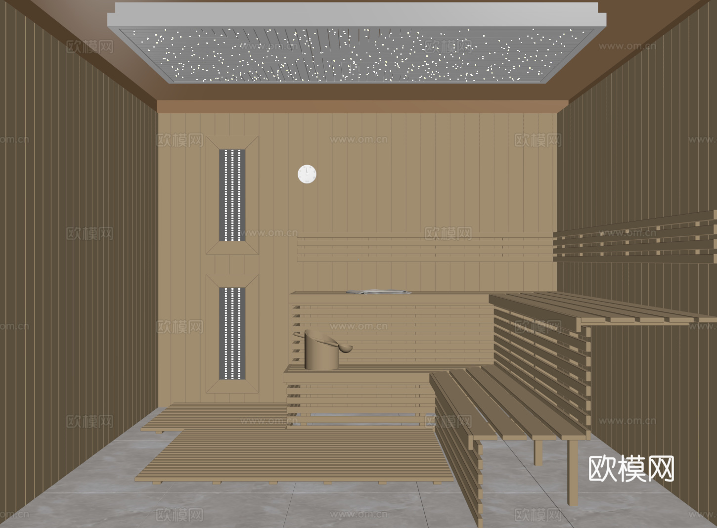 现代桑拿房 汗蒸房su模型