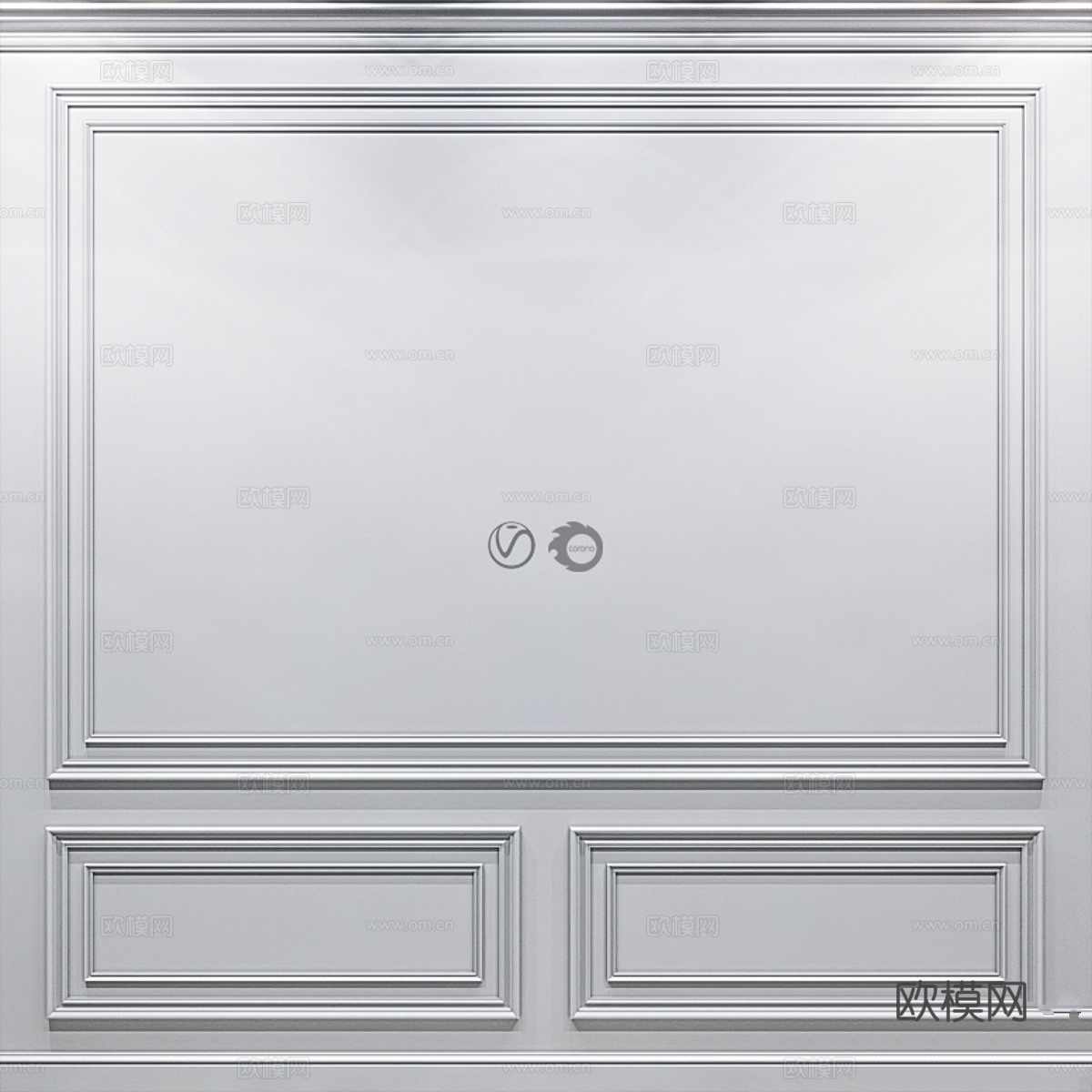 墙面装饰板卷1.0363d模型下载