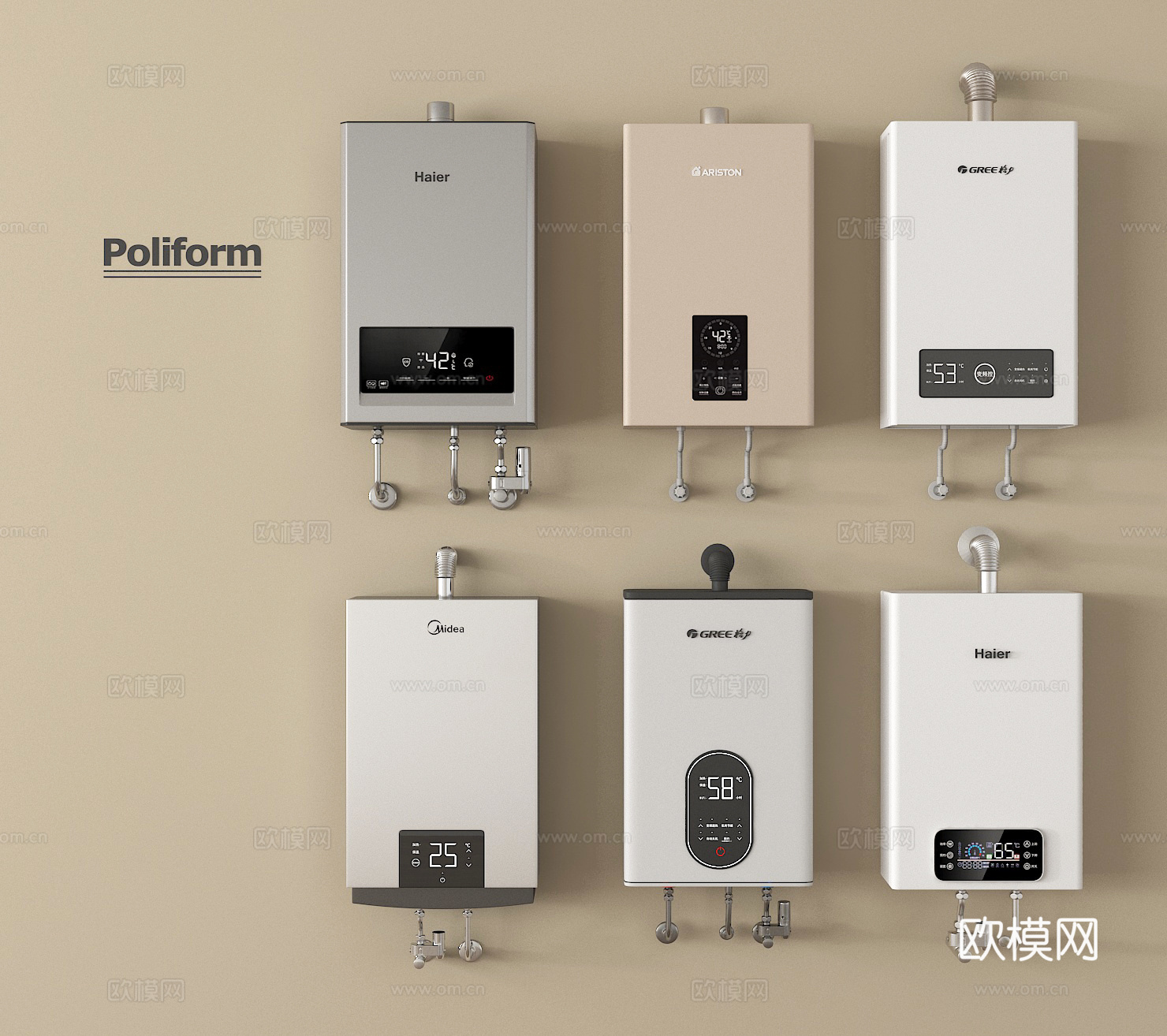 现代热水器su模型