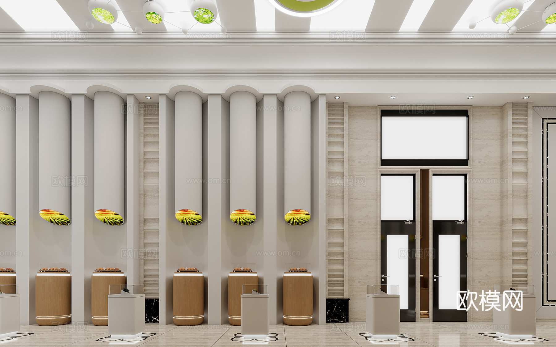现代动植物展厅3d模型下载（渲染图3）
