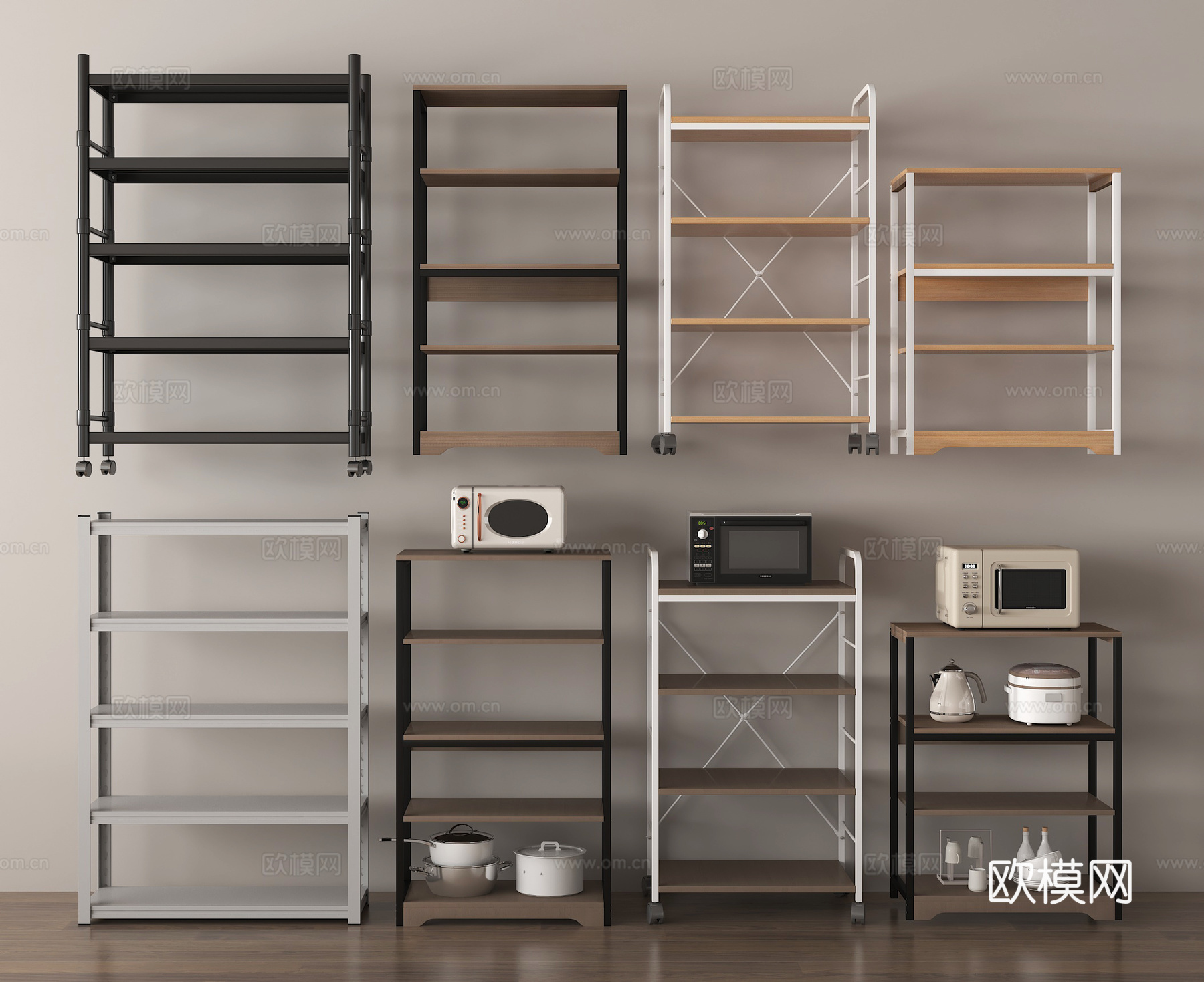 铝型材置物架 铝型材货架 铝型材工具柜3d模型下载