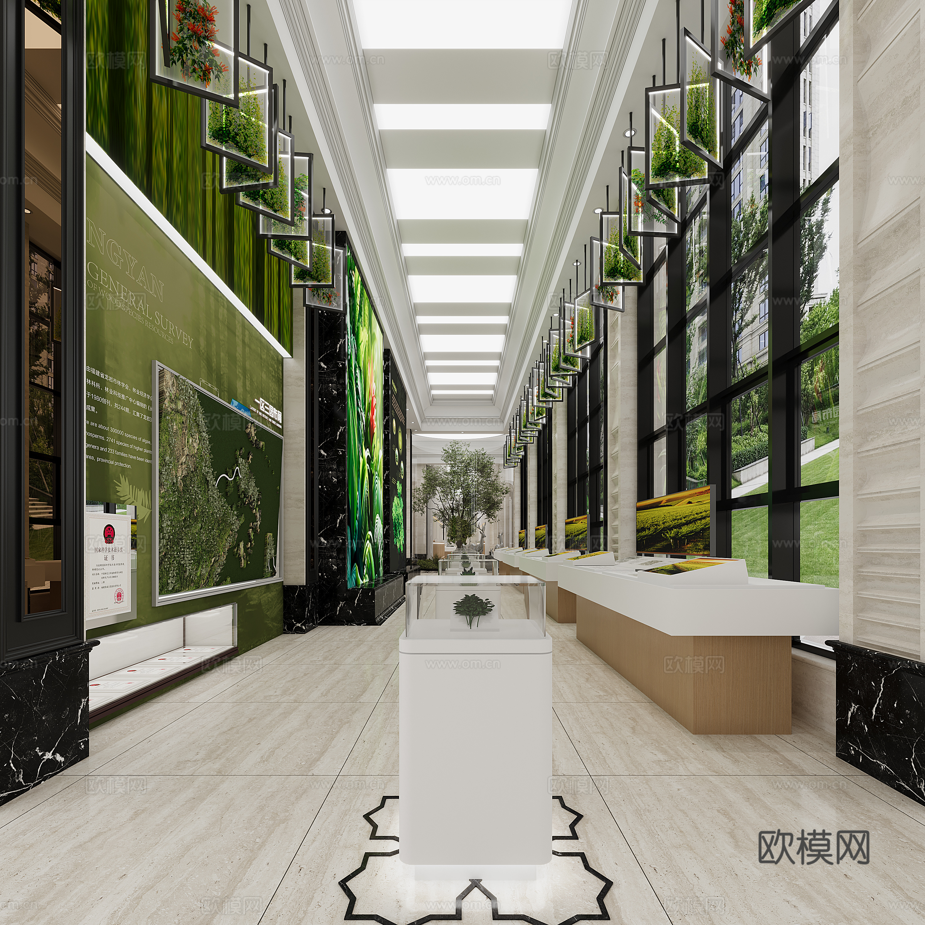 现代动植物展厅3d模型下载（渲染图2）