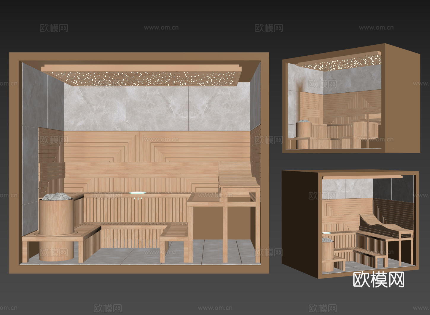 现代桑拿房 汗蒸房su模型